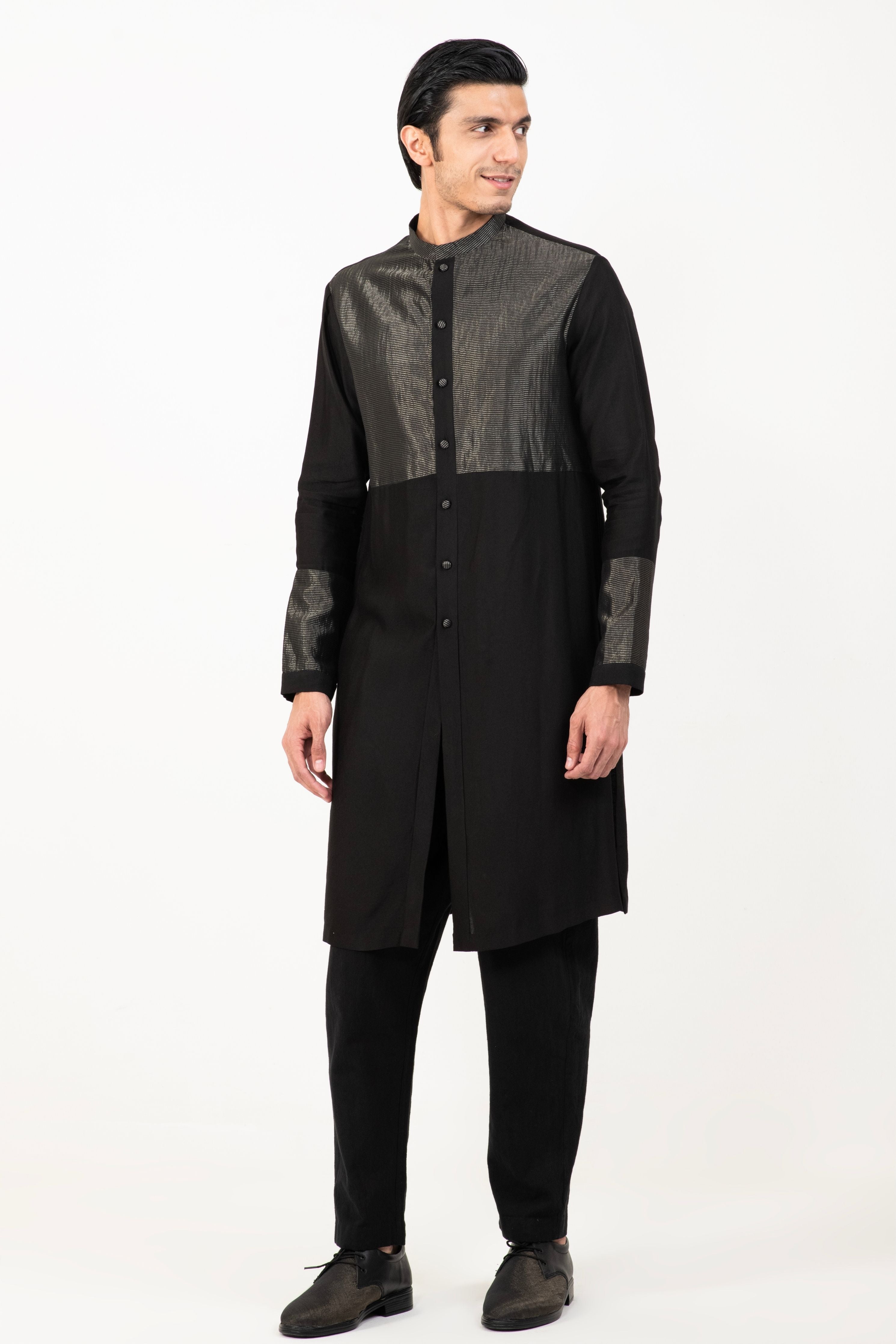 Stripe Zari Block Kurta