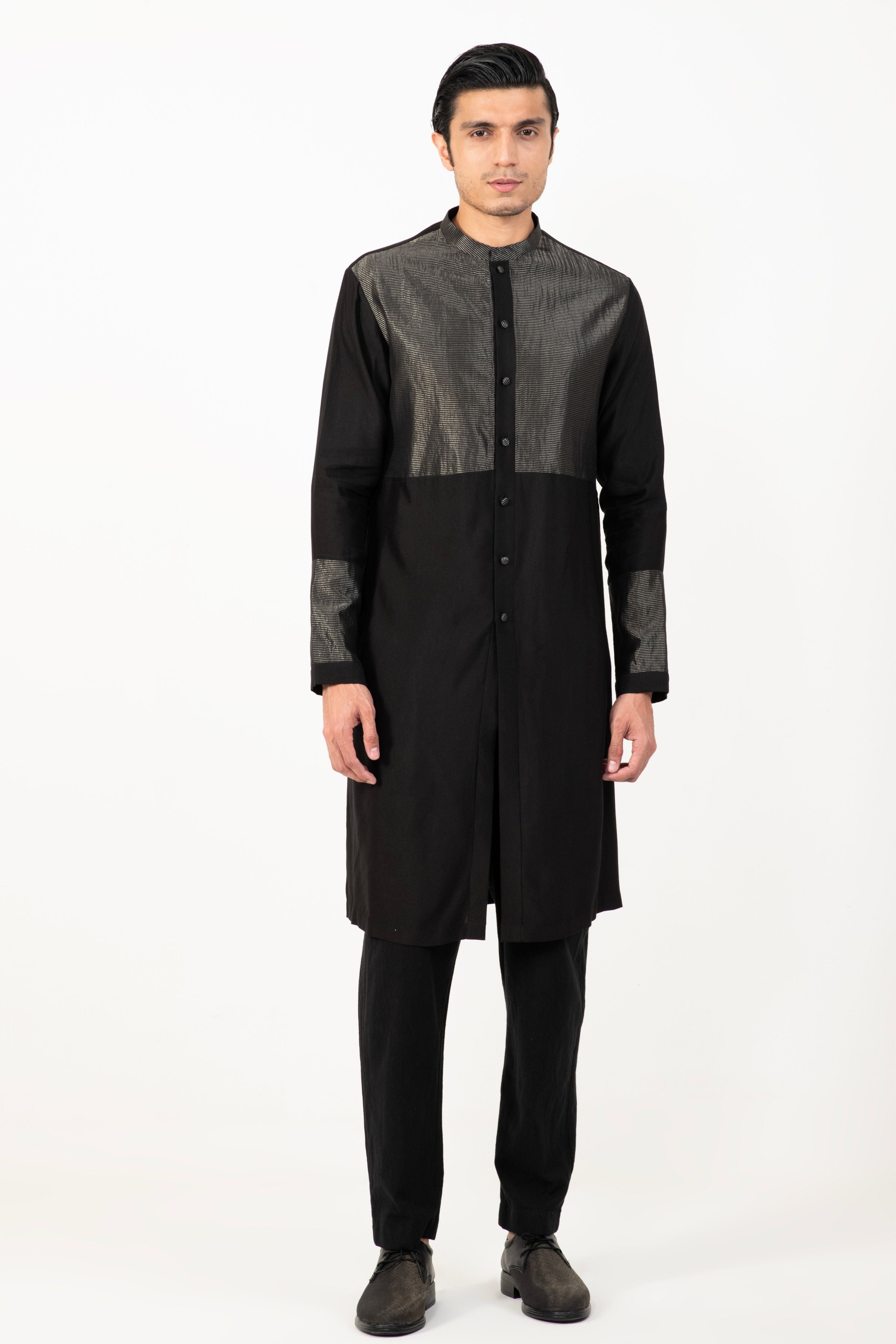 Stripe Zari Block Kurta