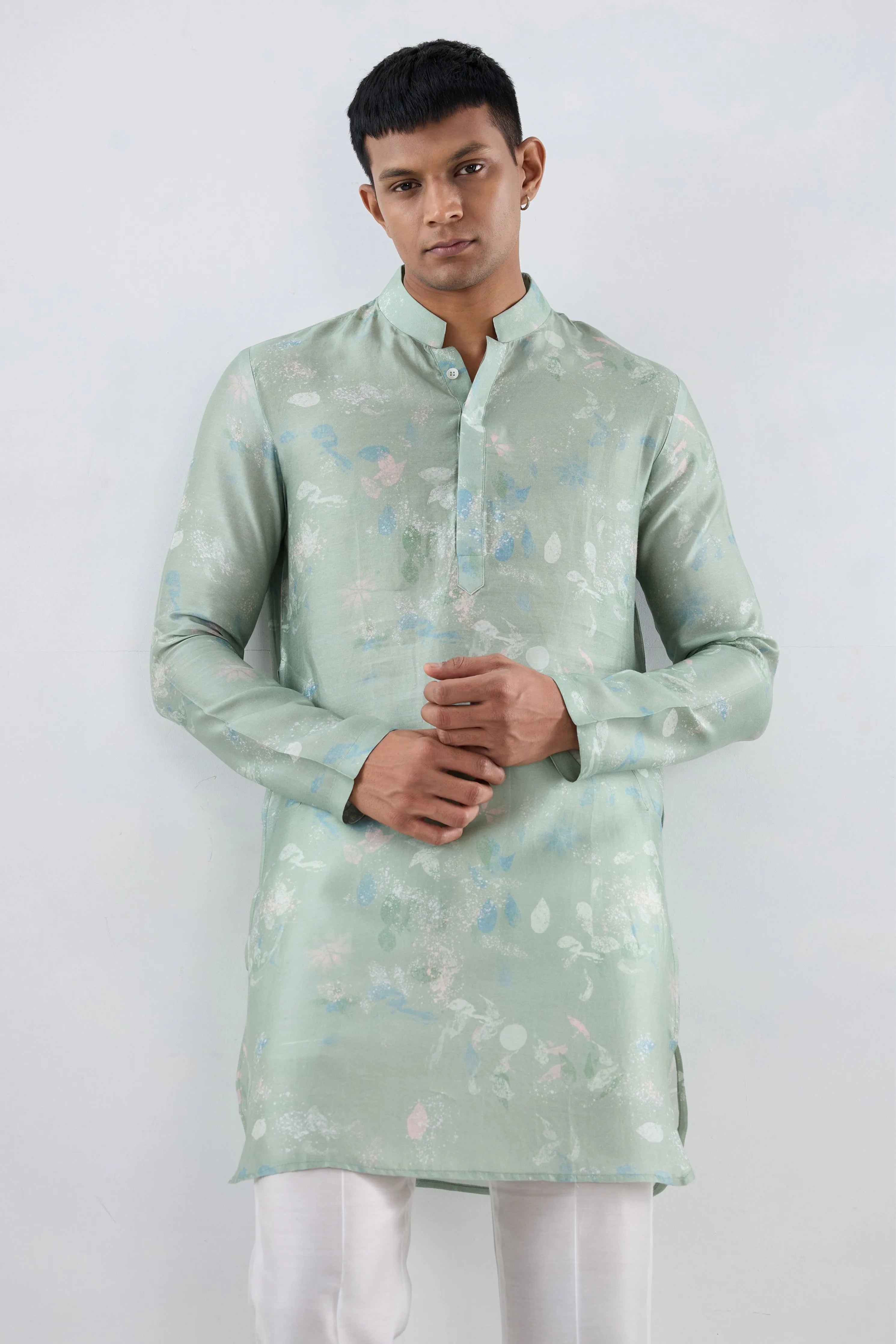 Mint Green Leaf Ecoprint Kurta