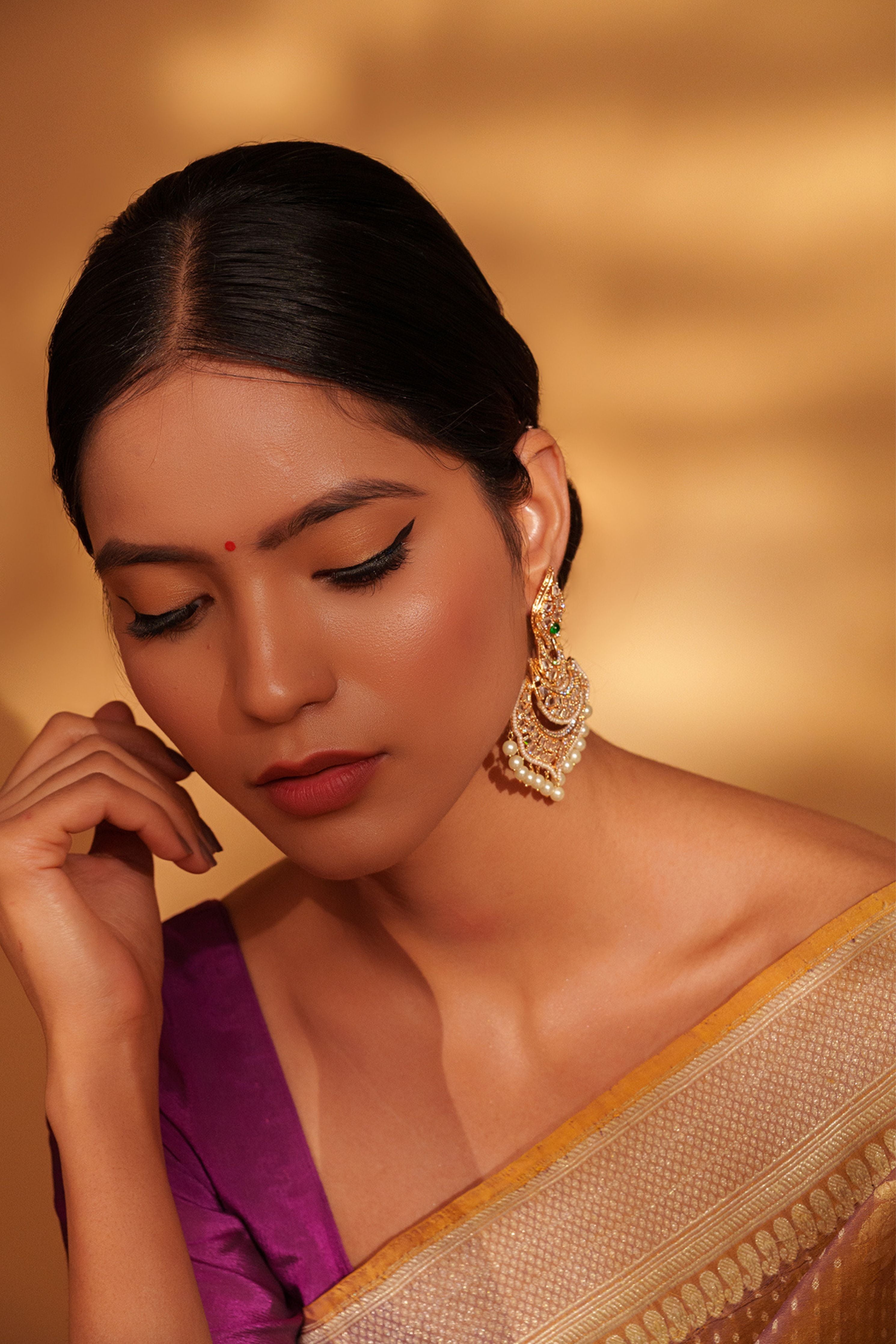 Elegant And Stylish Kundan Danglers