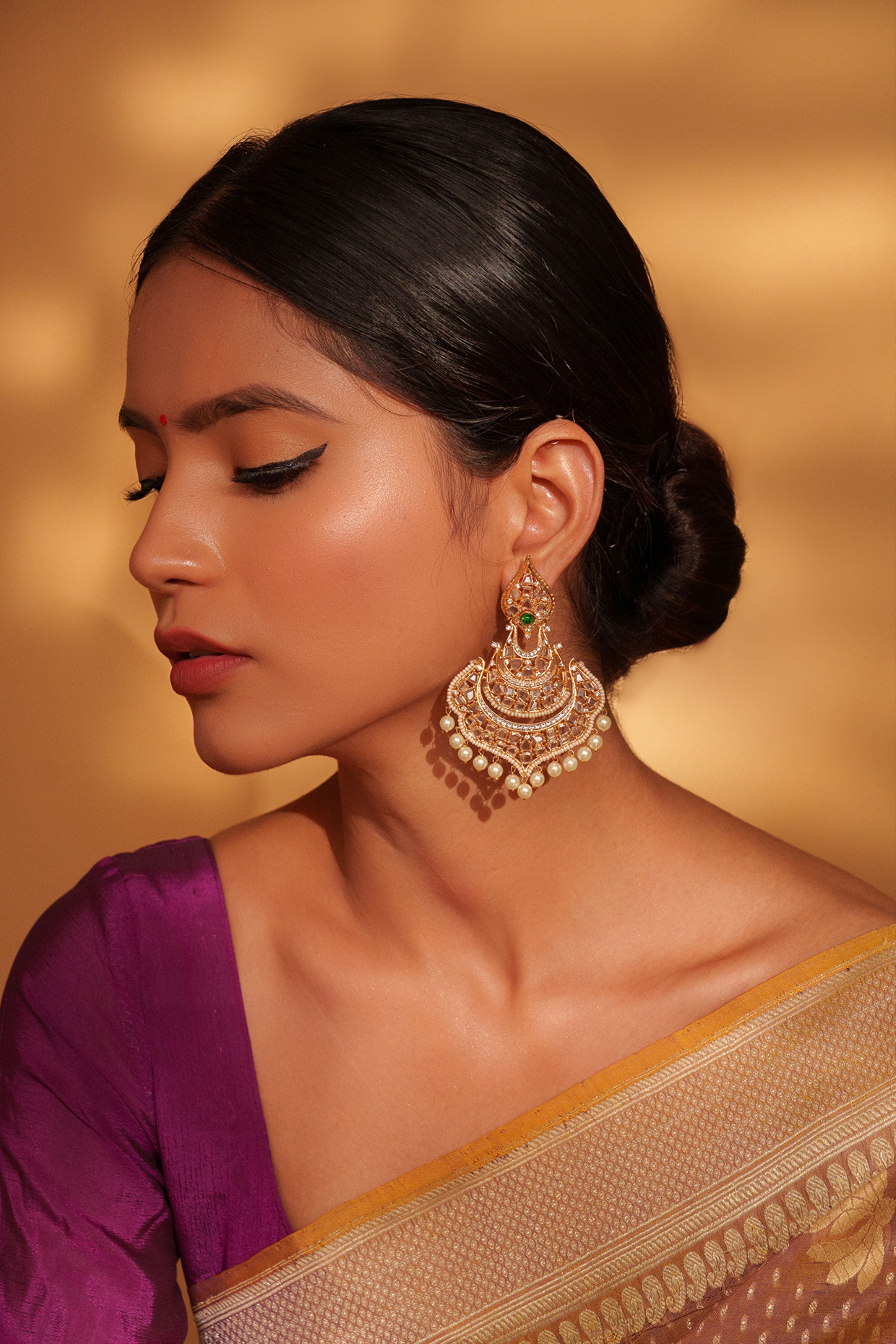 Elegant And Stylish Kundan Danglers
