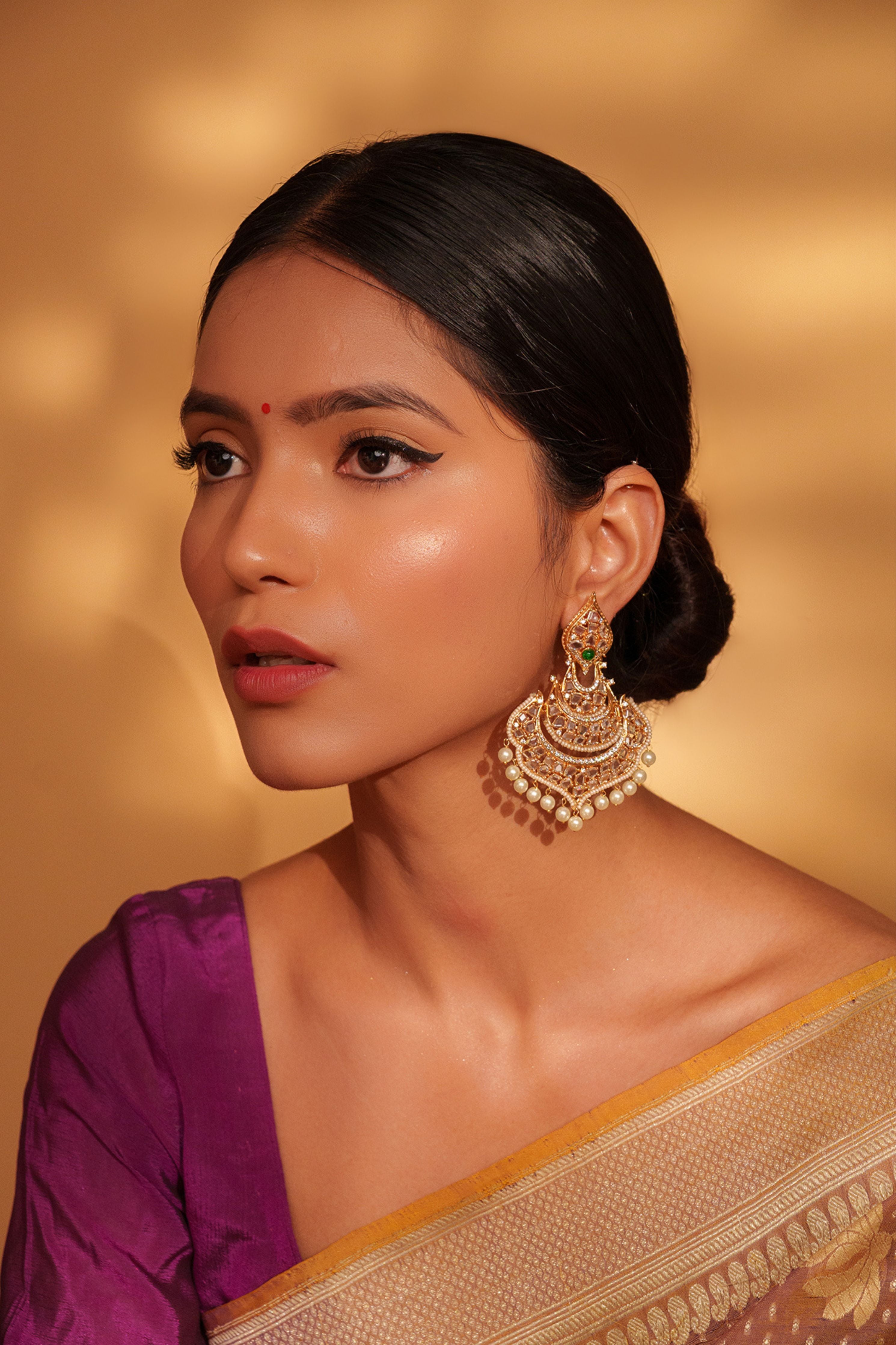 Elegant And Stylish Kundan Danglers