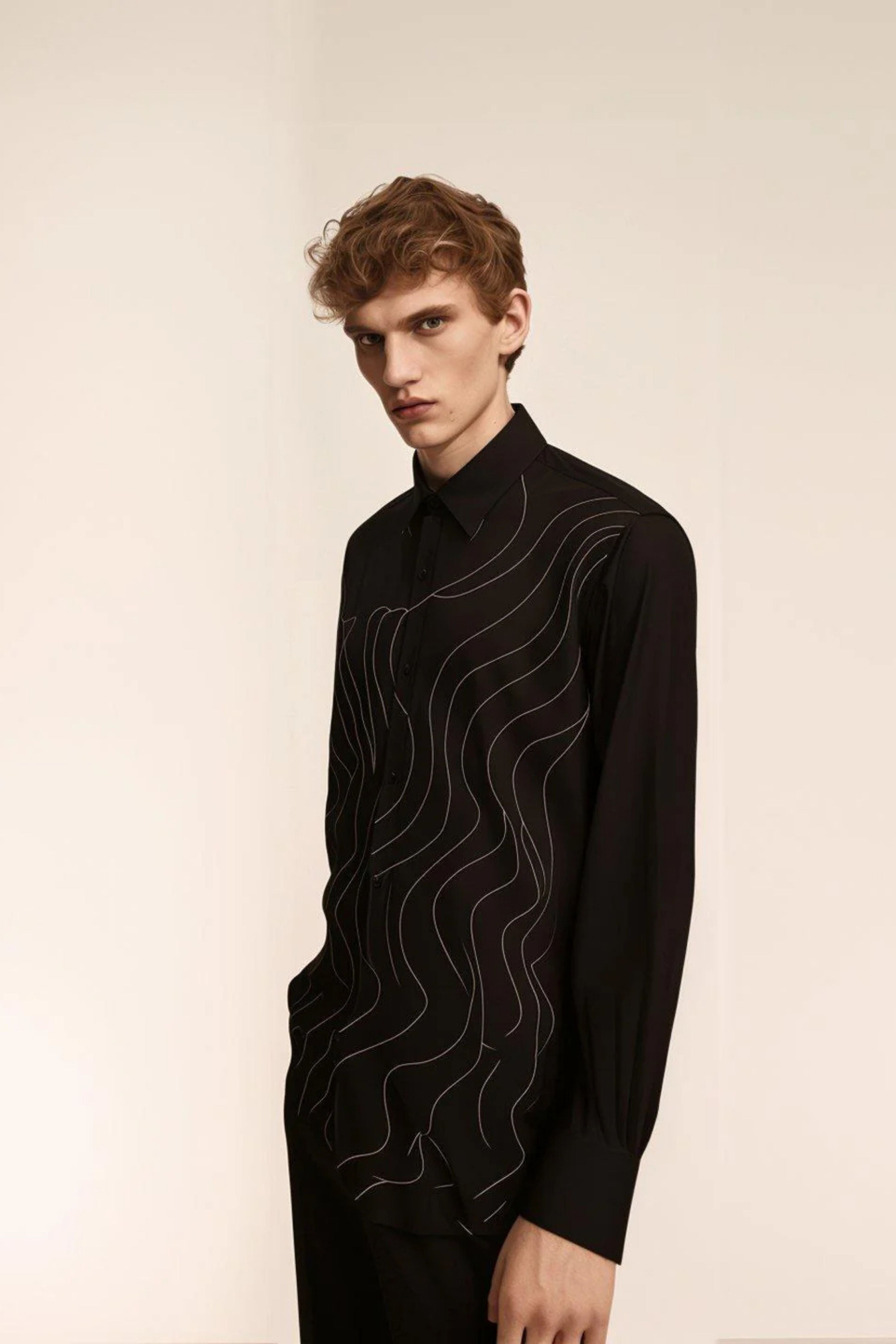 Embroidered  Black Shirt