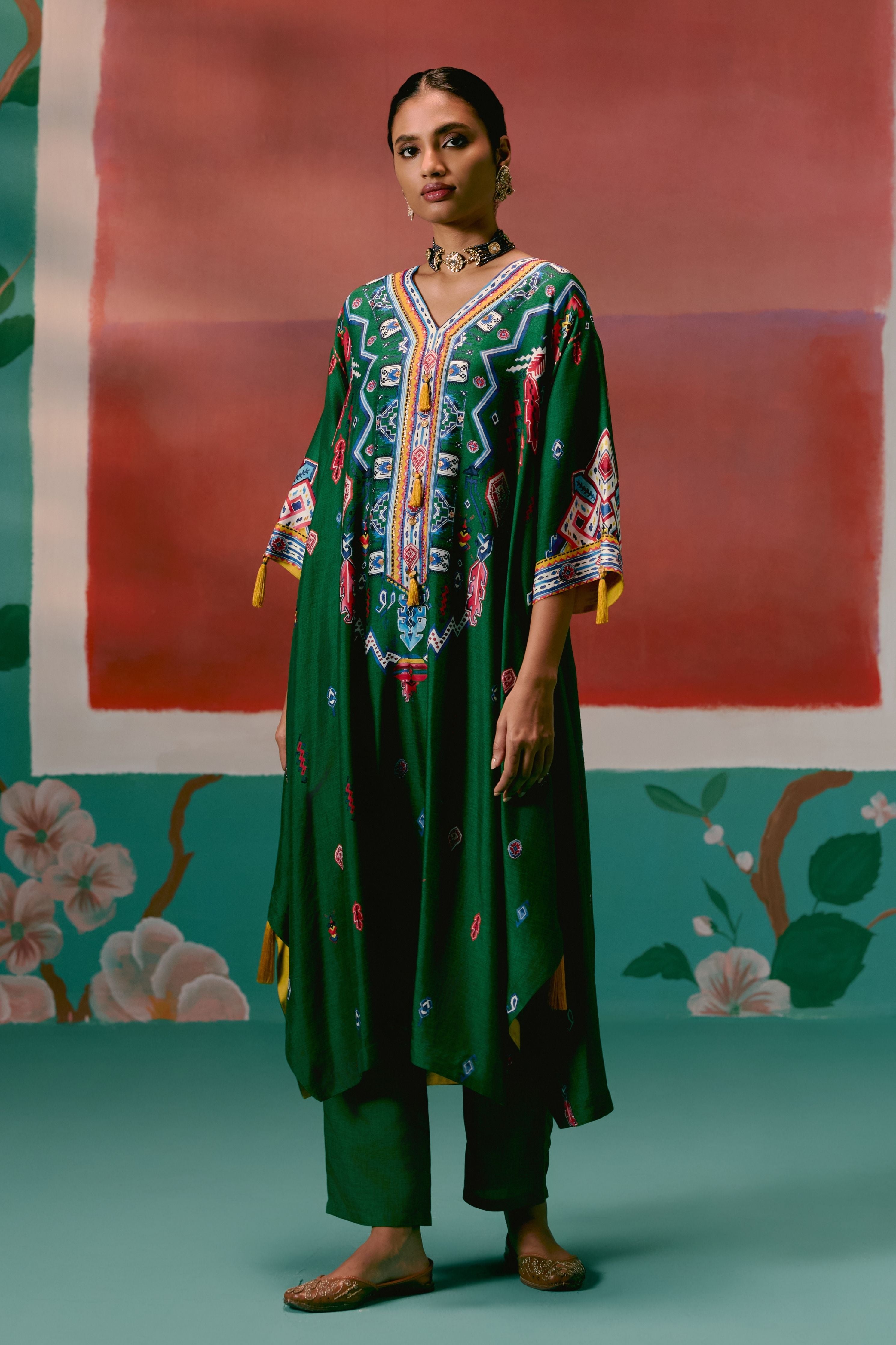 Emerald Aztec Kaftan Set