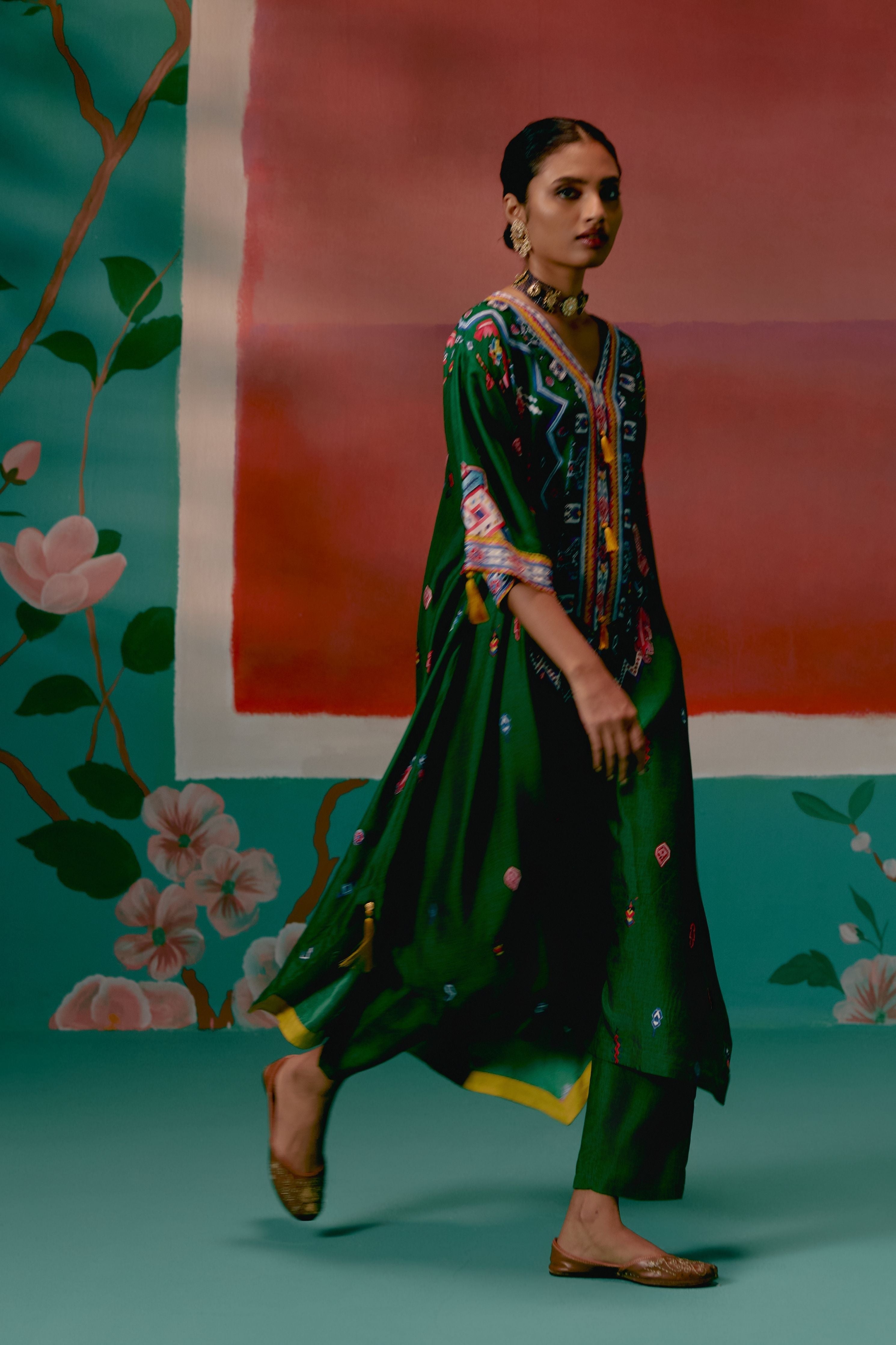 Emerald Aztec Kaftan Set