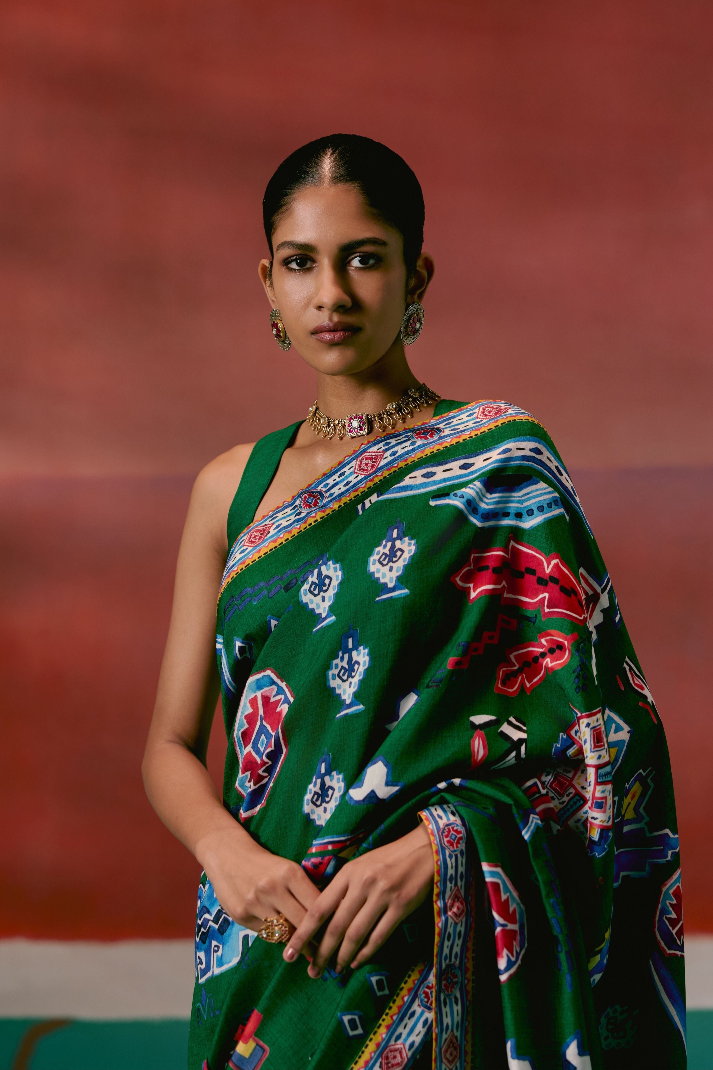 Emerald Aztec Saree