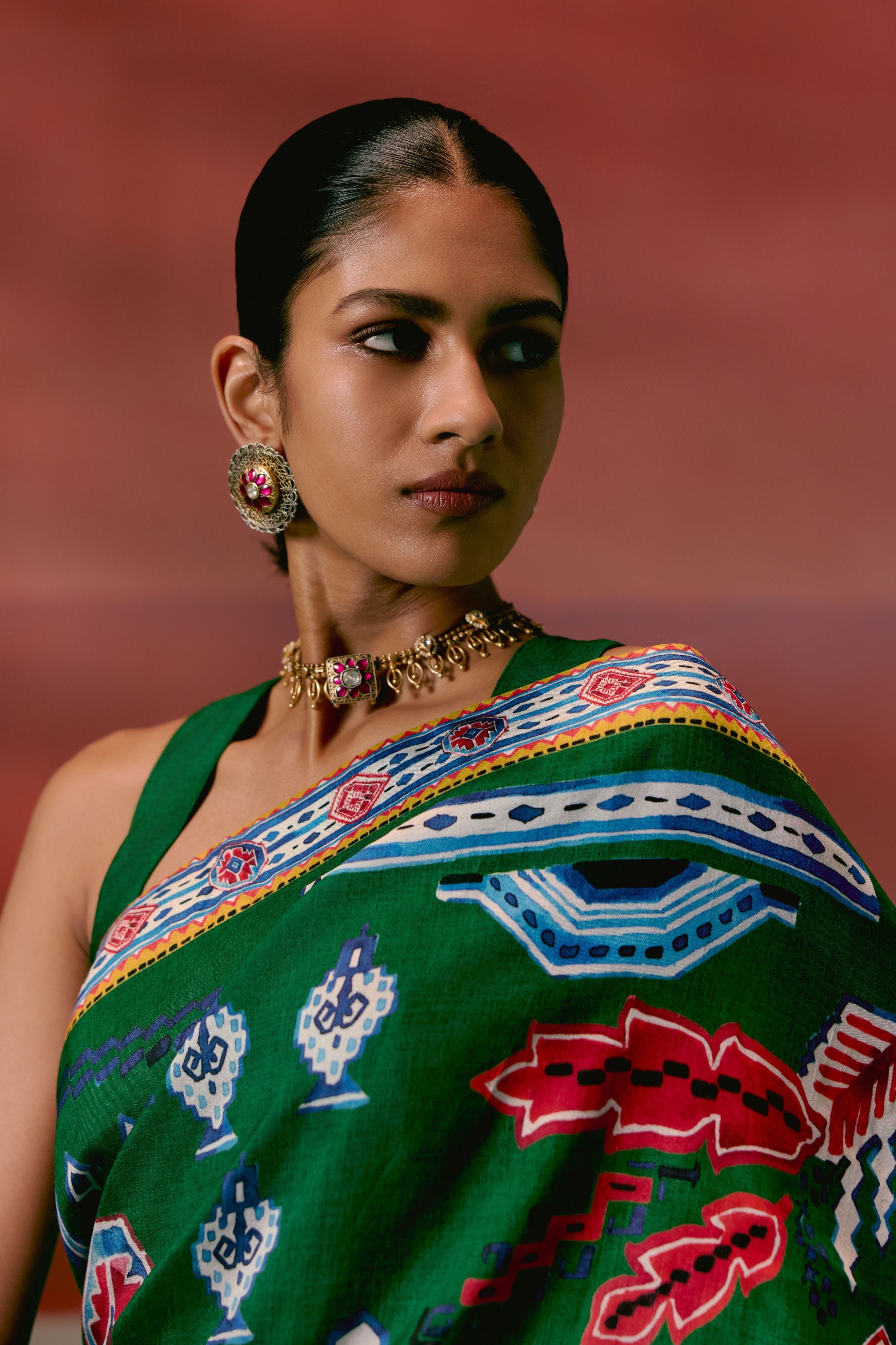 Emerald Aztec Saree