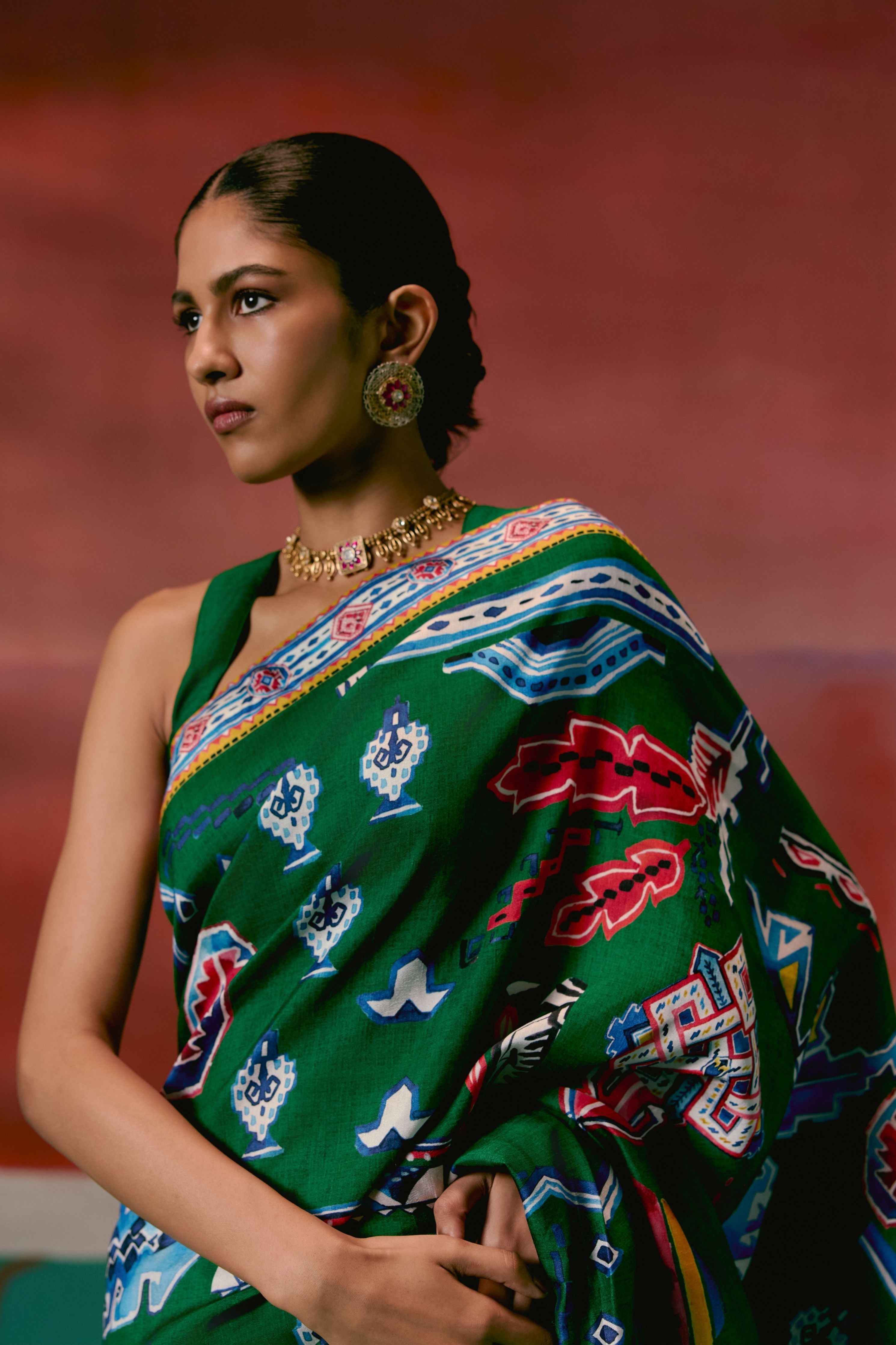 Emerald Aztec Saree