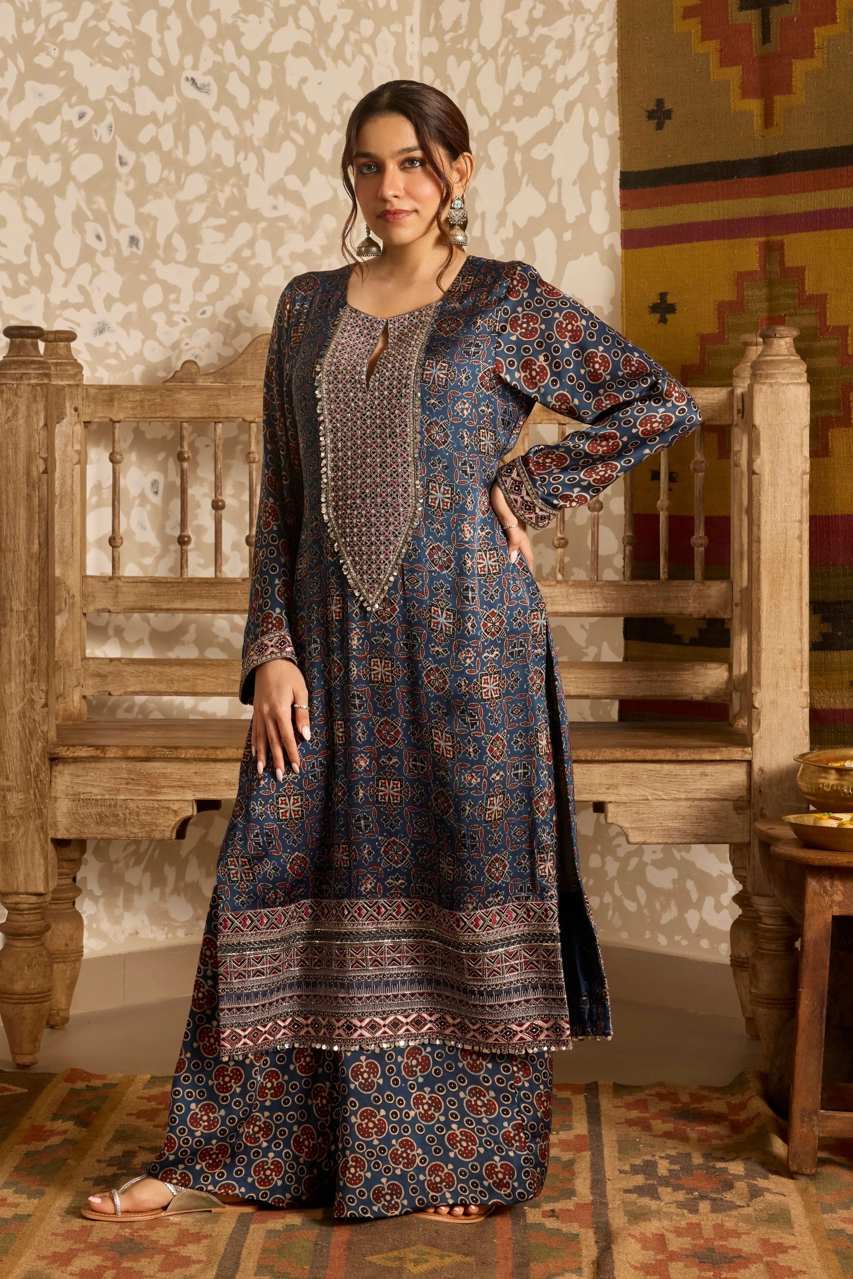 Long Kurta Plazzo Pants Sets