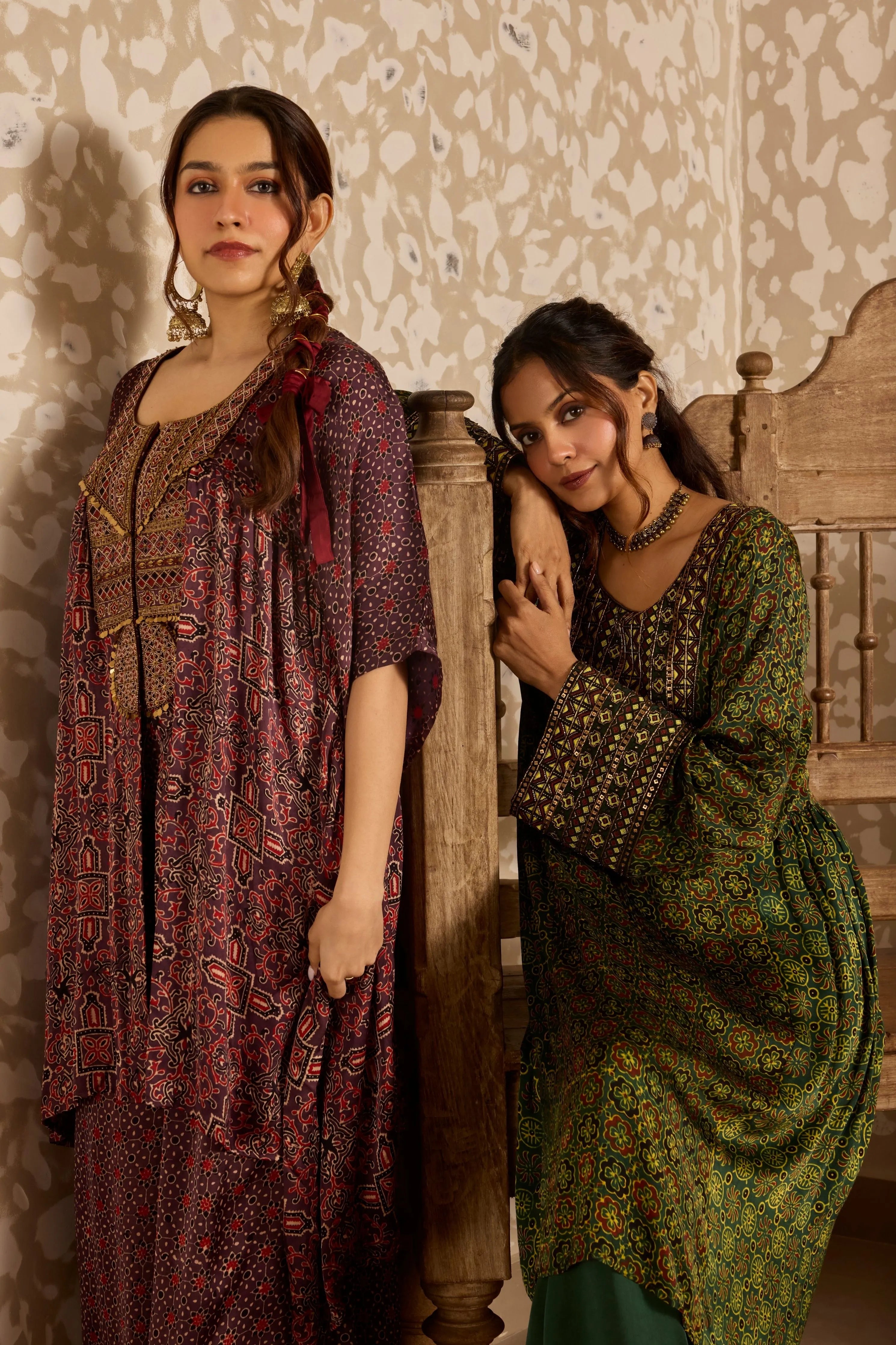 Ajrak Short Kaftan Set