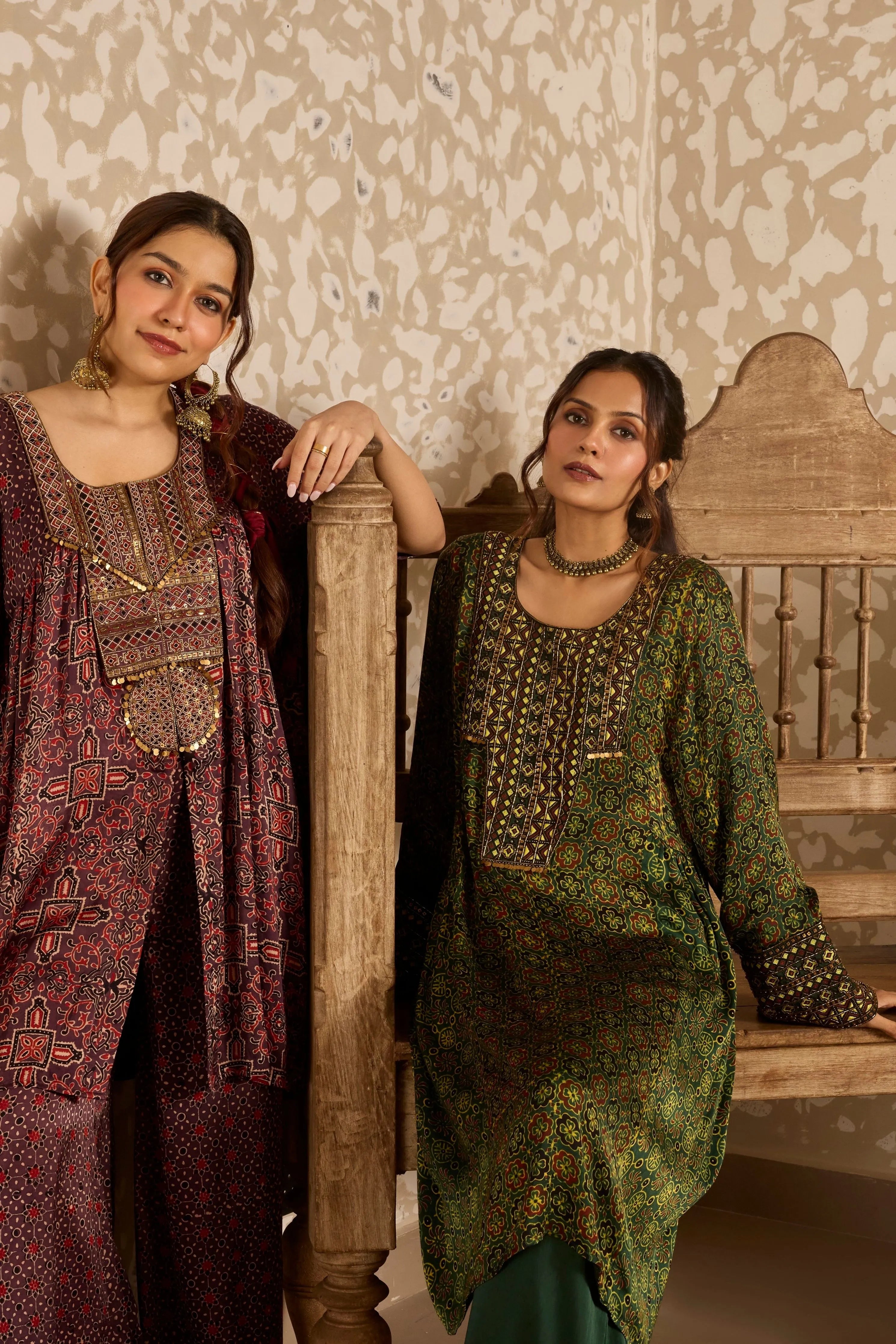 Long Kurta Wide Leg Pants Set