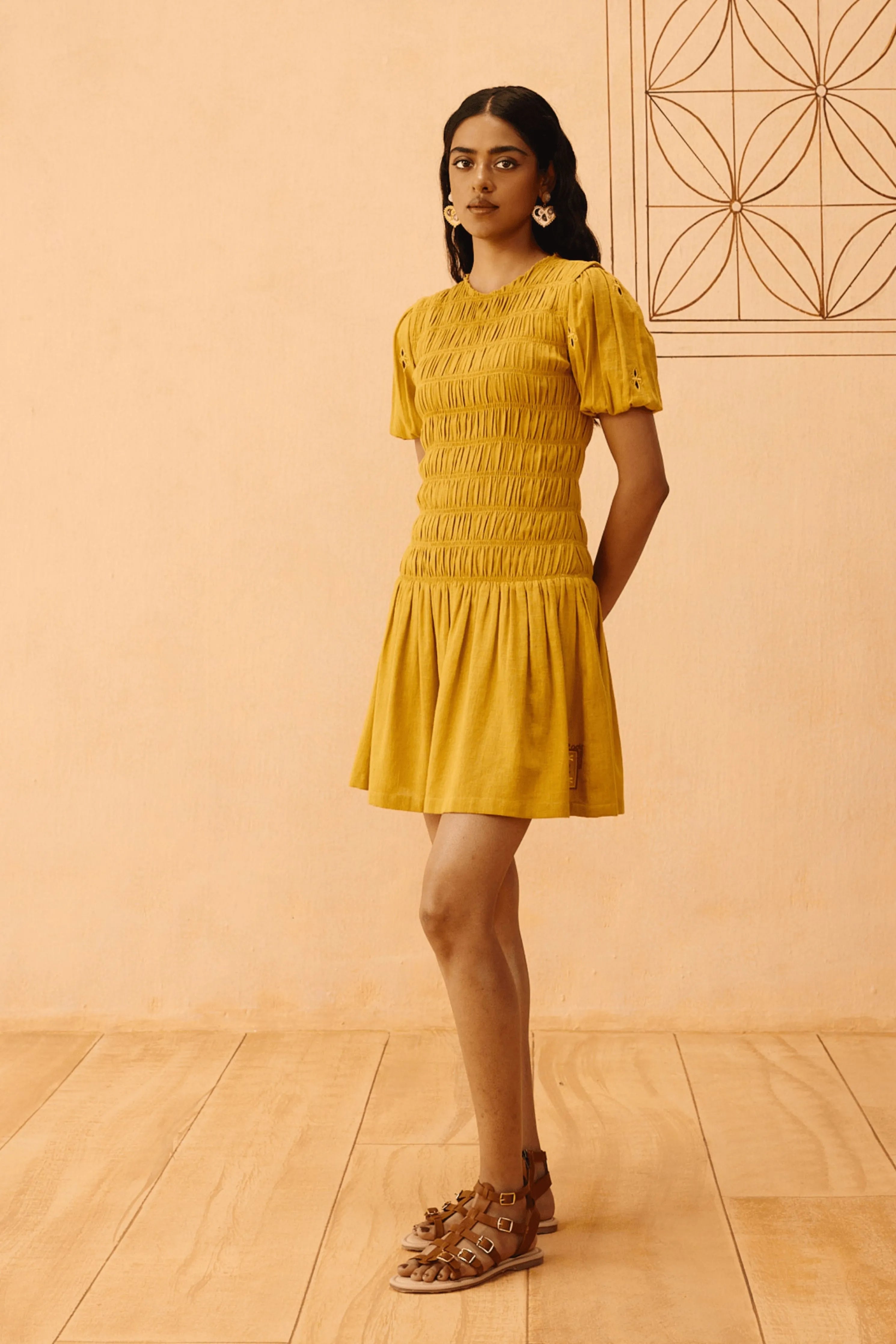 Golden Glow Kala Cotton Dress