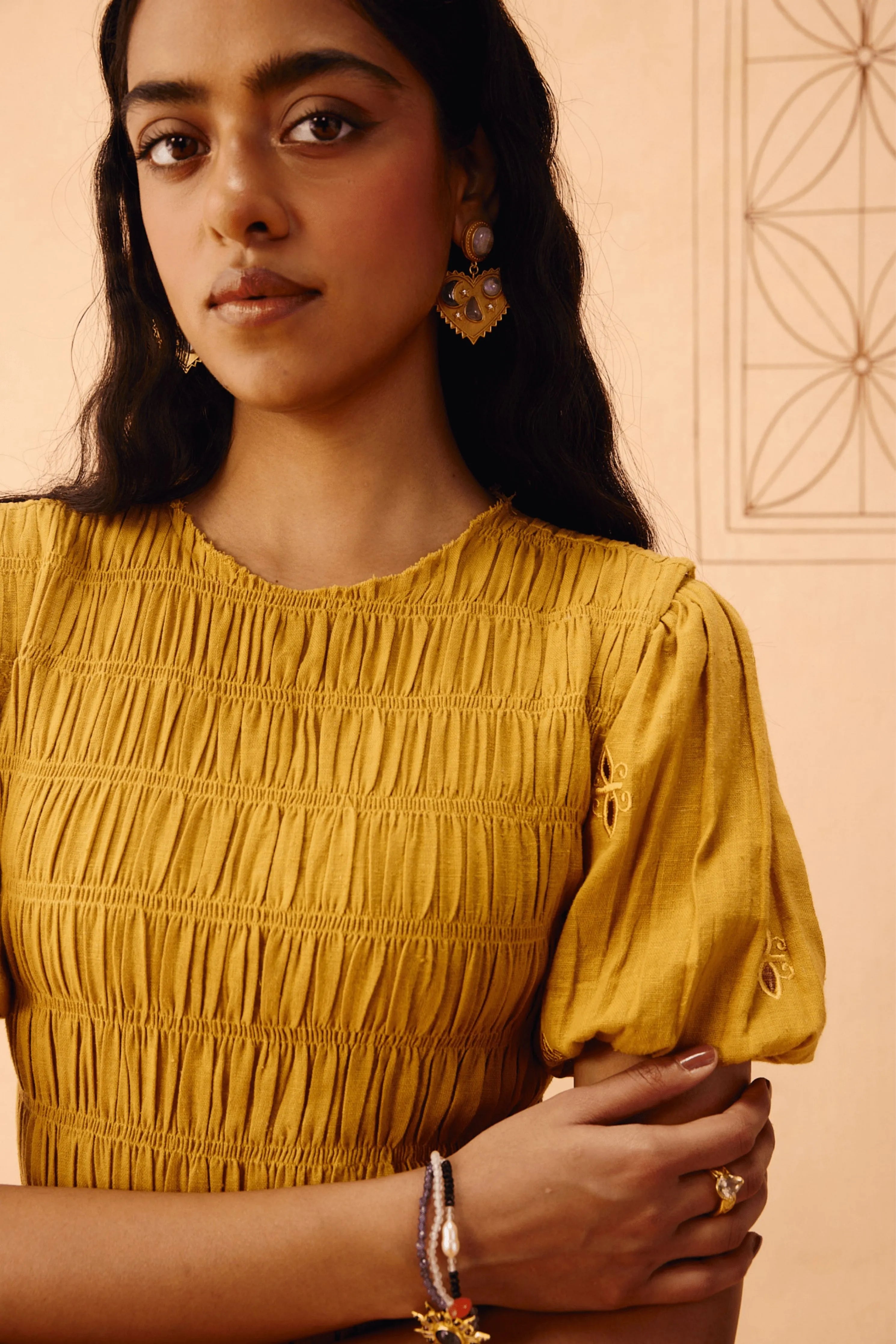 Golden Glow Kala Cotton Dress