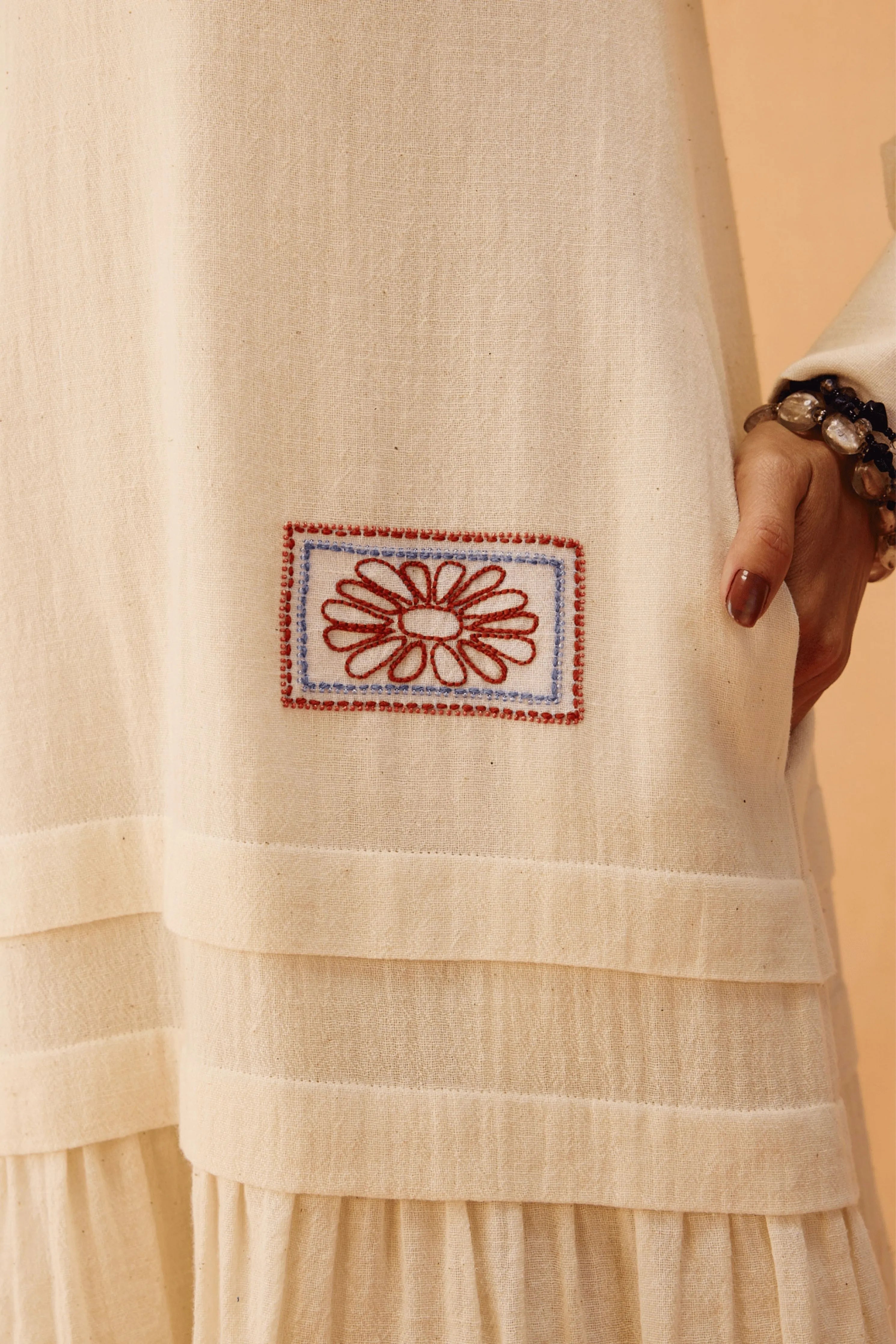 Flower Frame Handspun Handwoven Organic Cotton Dress