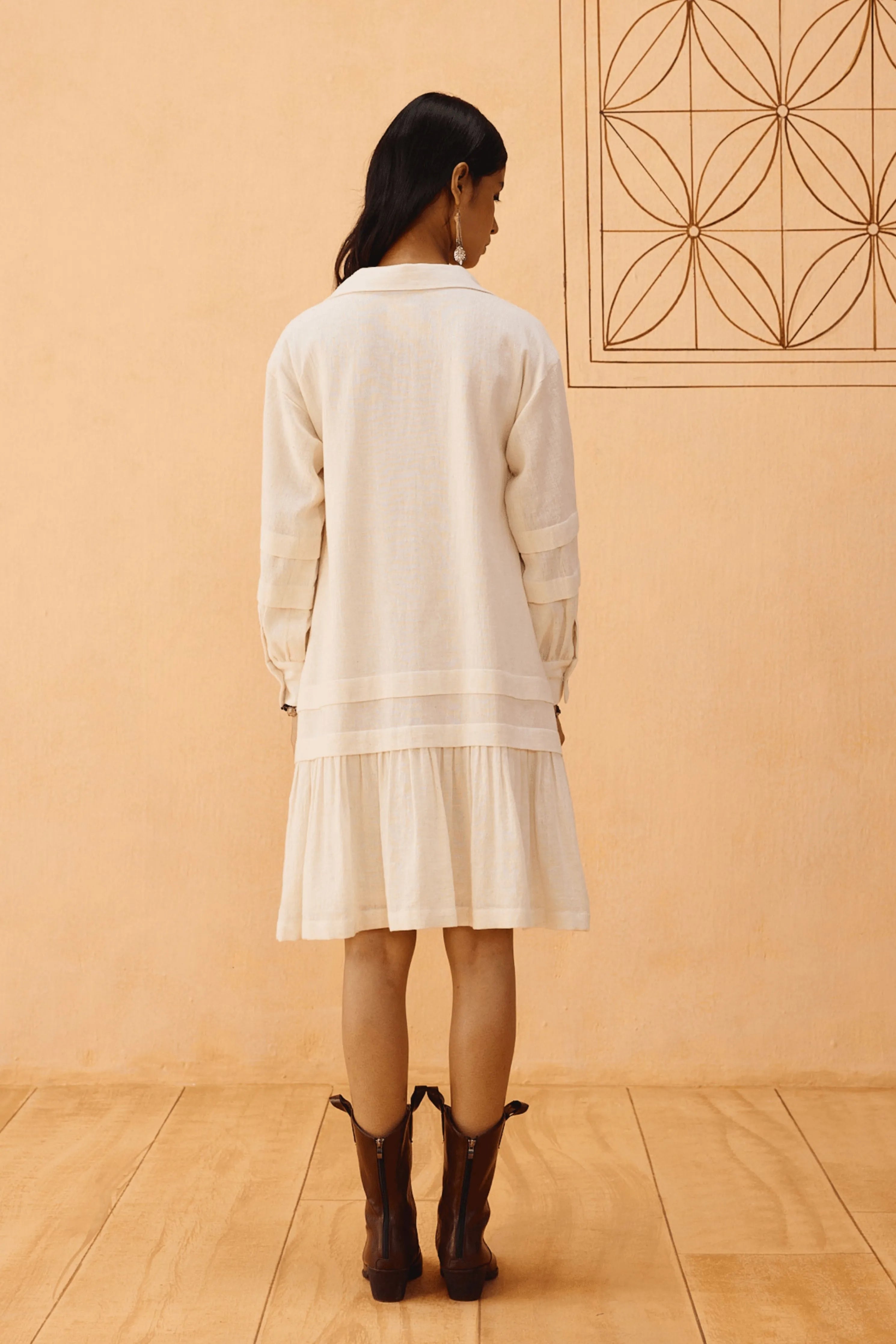 Flower Frame Handspun Handwoven Organic Cotton Dress