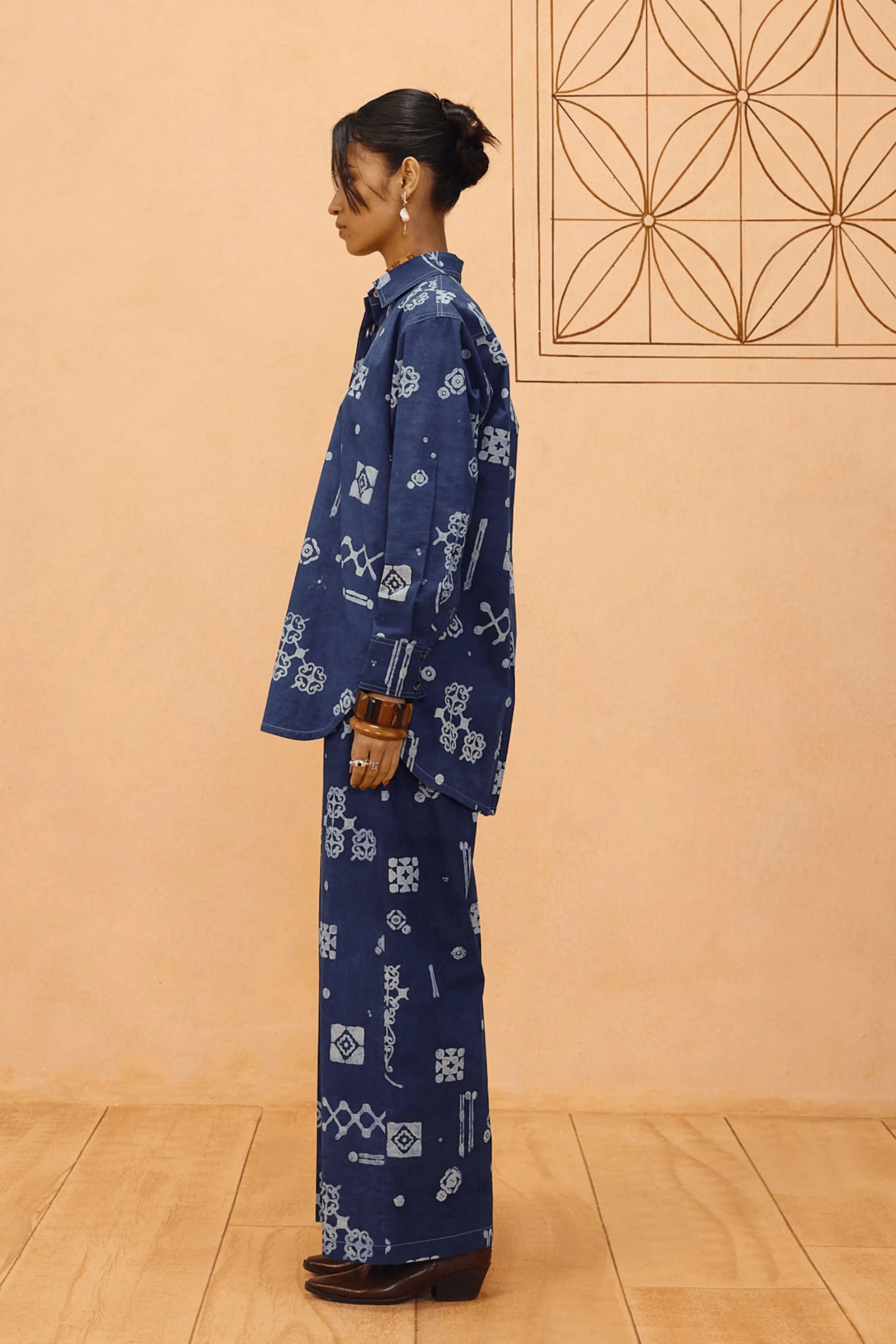 Indigo Patterns Organic Cotton Shirt