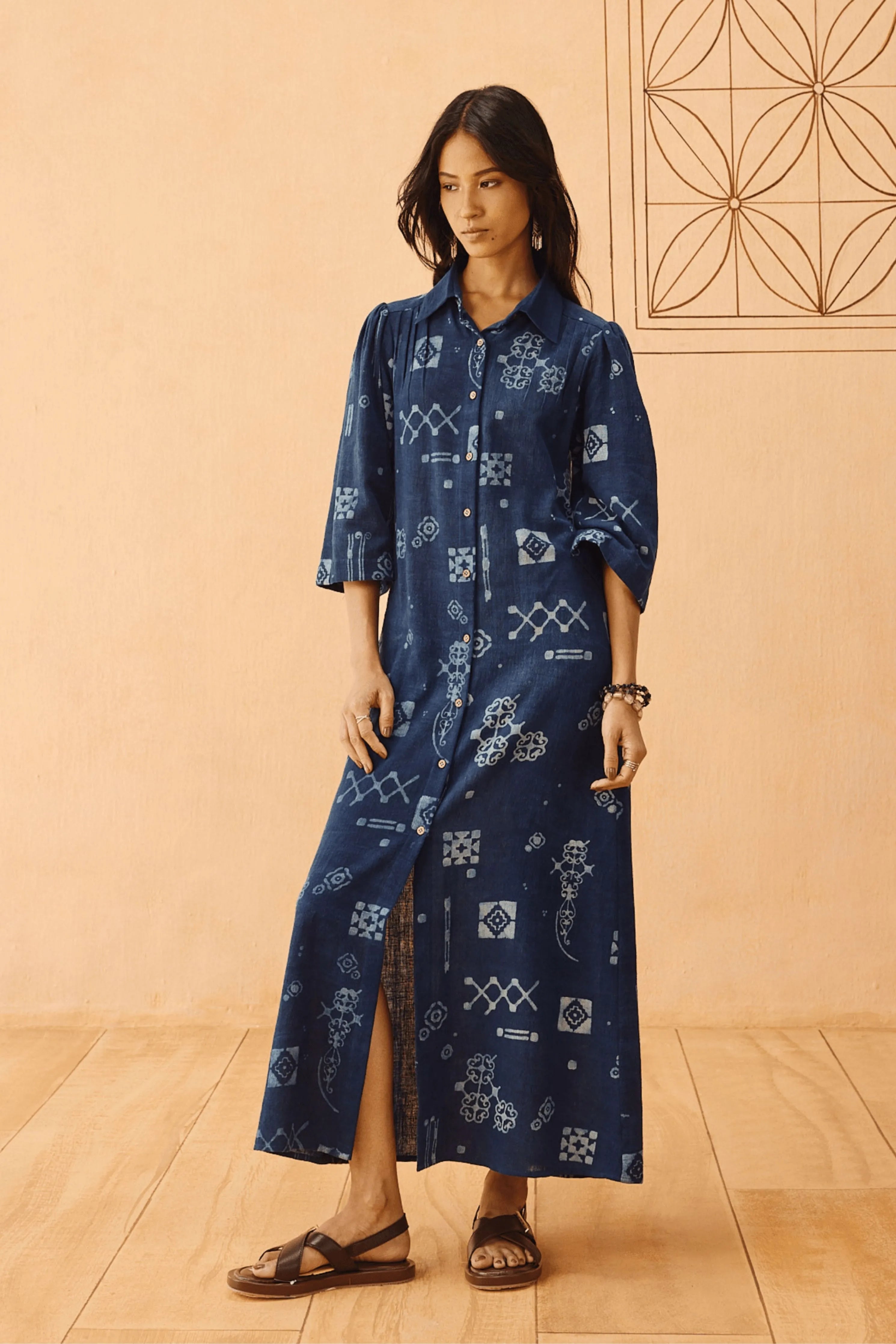 Everyday Heirloom Handspun Handwoven Organic Cotton Maxi Dress