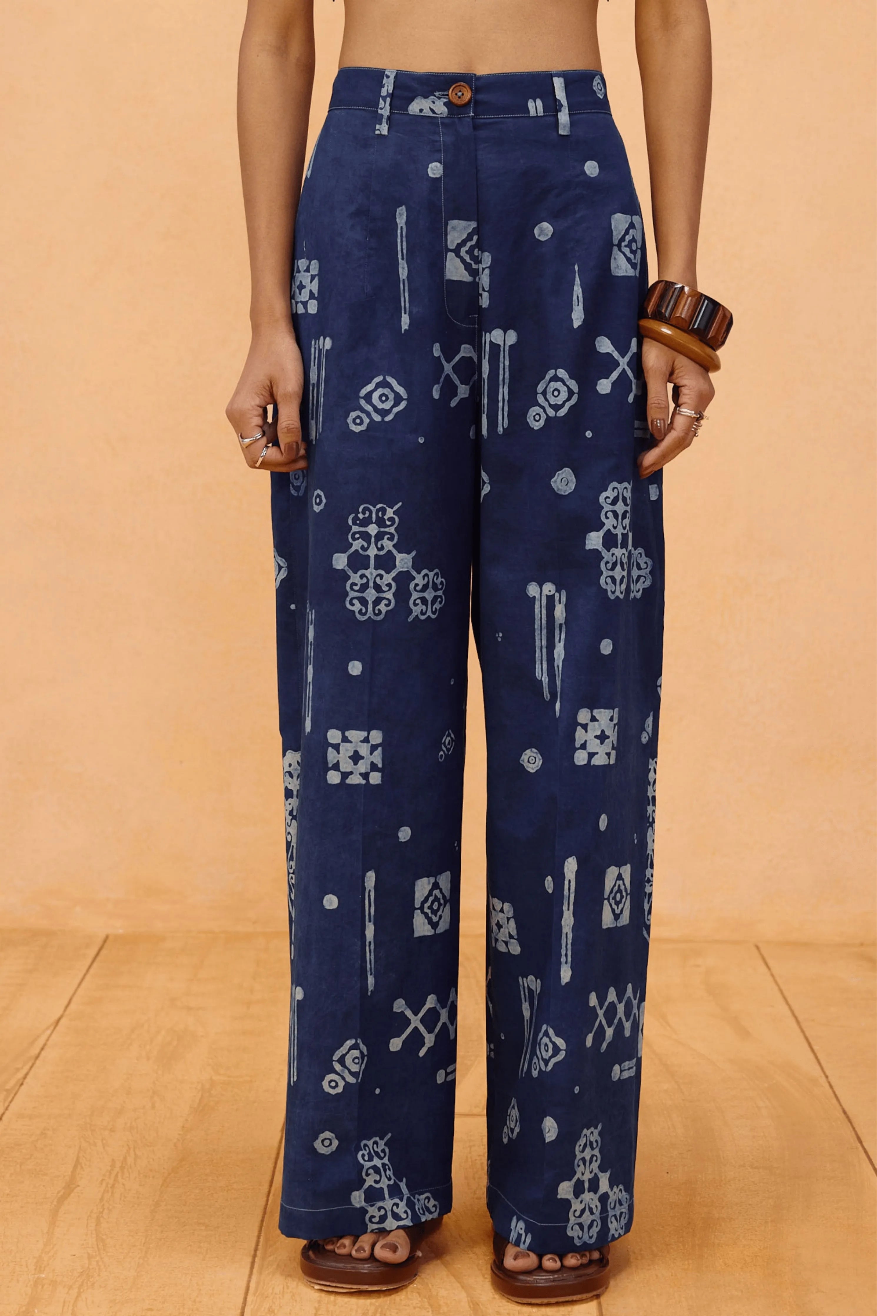 Indigo Patterns Organic Cotton Trousers