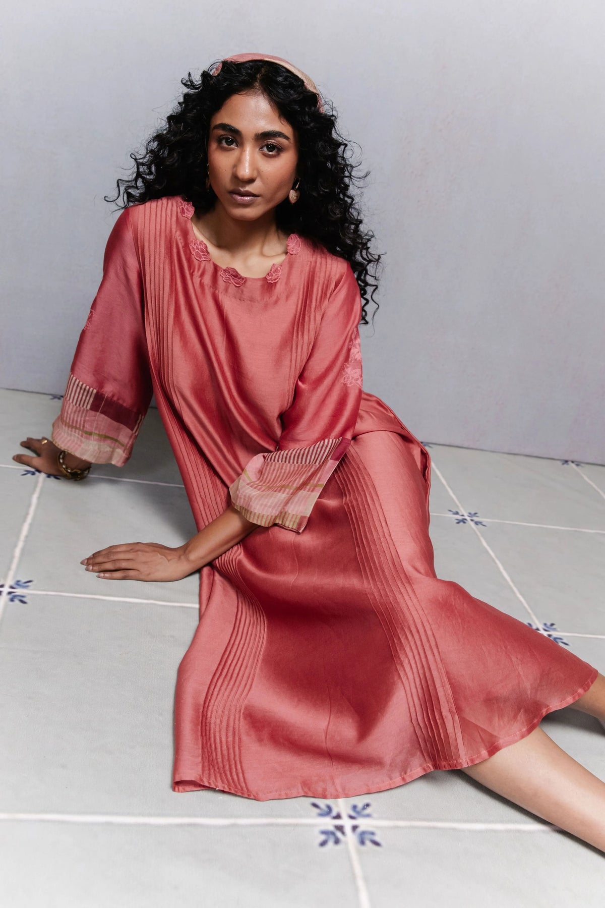 Vine Dress In Peach