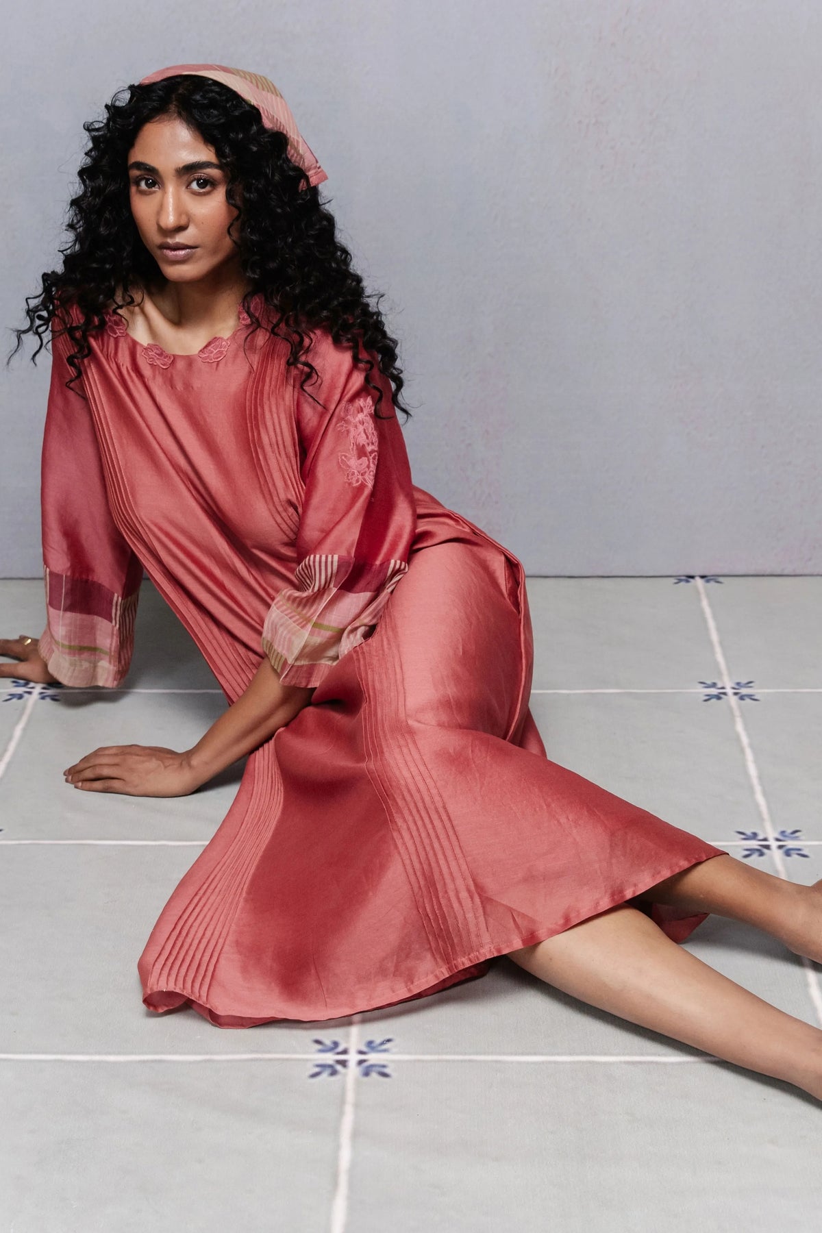 Vine Dress In Peach