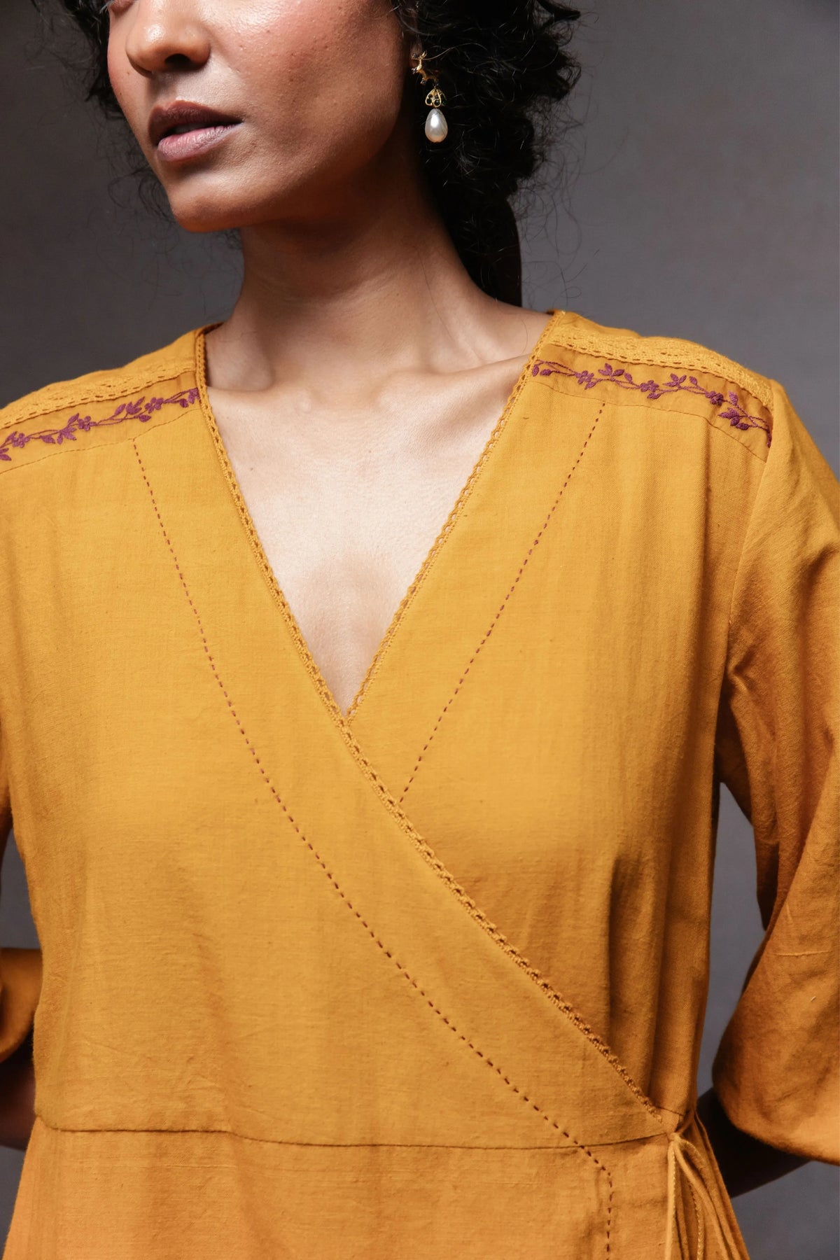 Jama Dress In Mustard