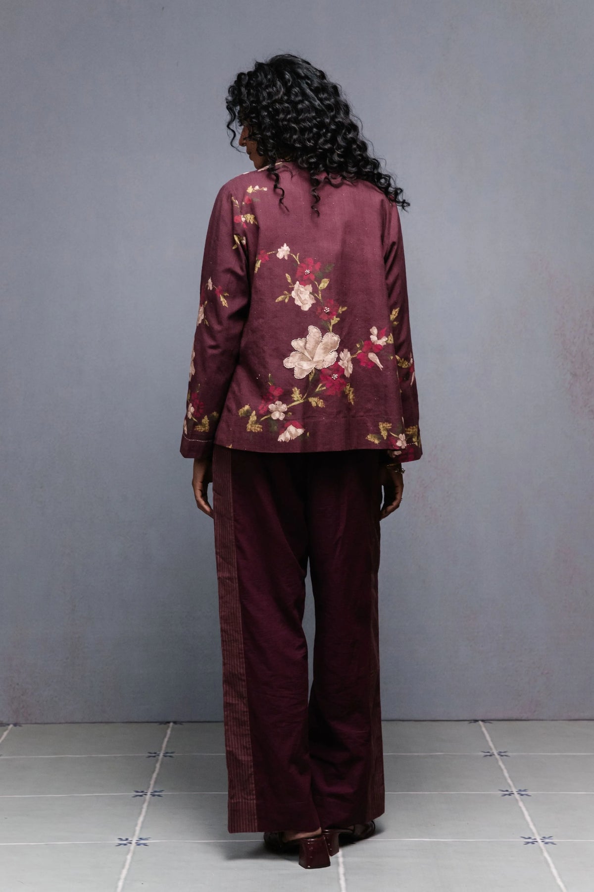 Selvage Jacket Set Wine