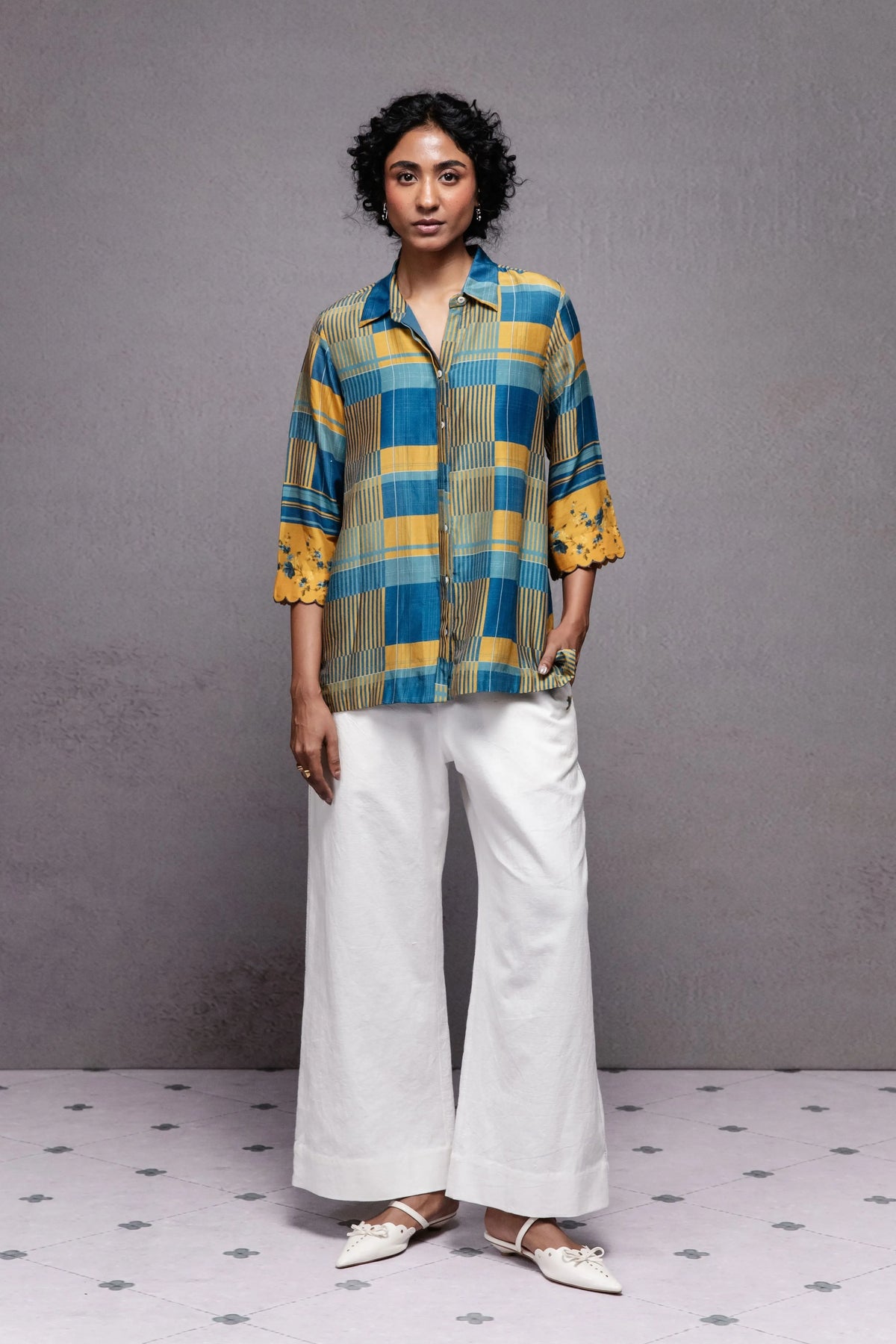 Raha Shirt In Blue Checks