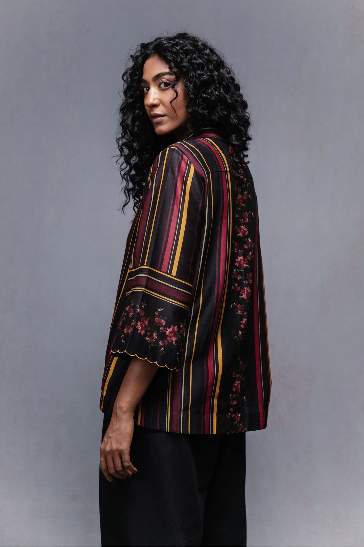 Raha Shirt In Black Stripes
