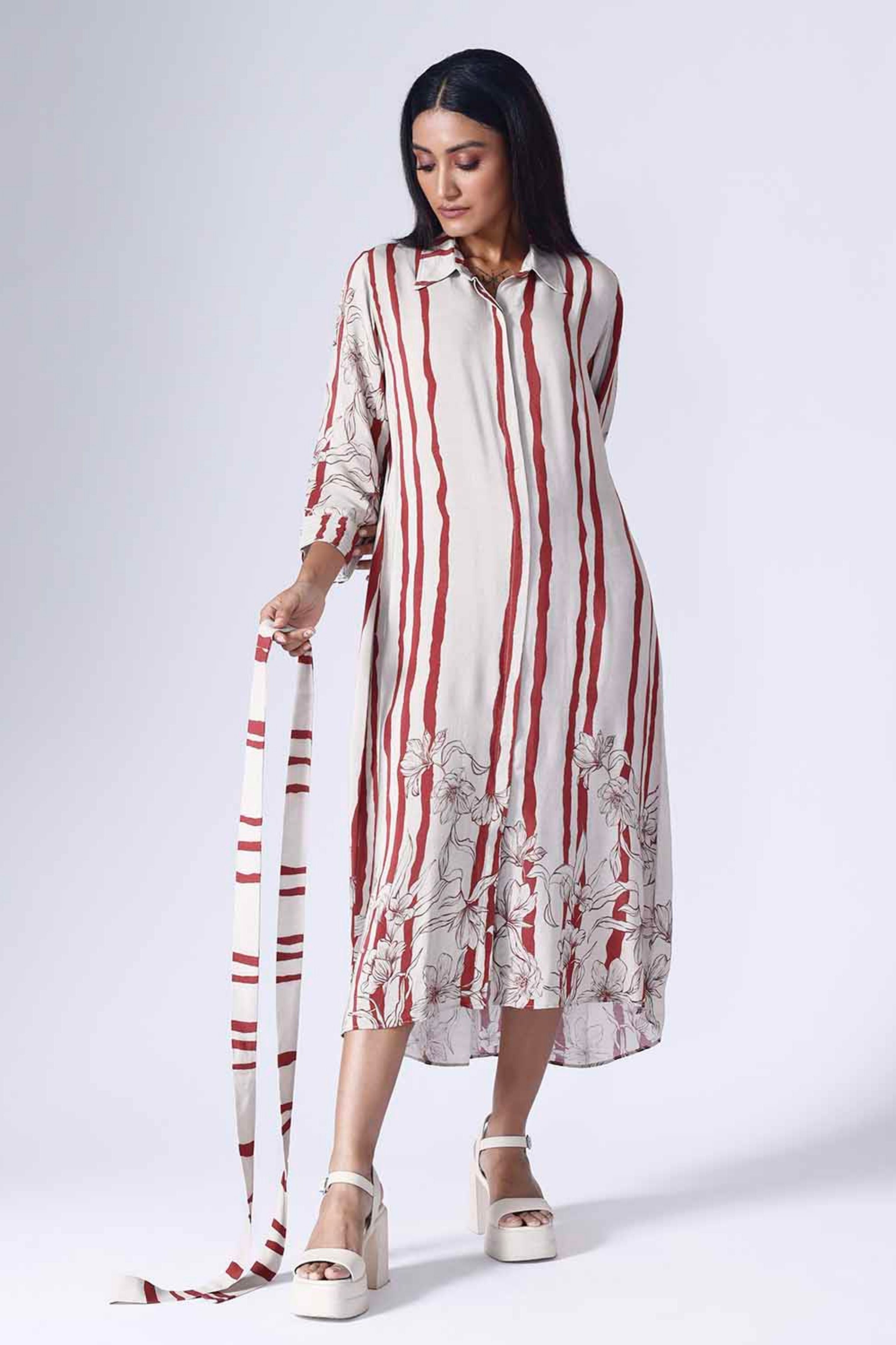 Floral Stripe Long Co-Ord Set