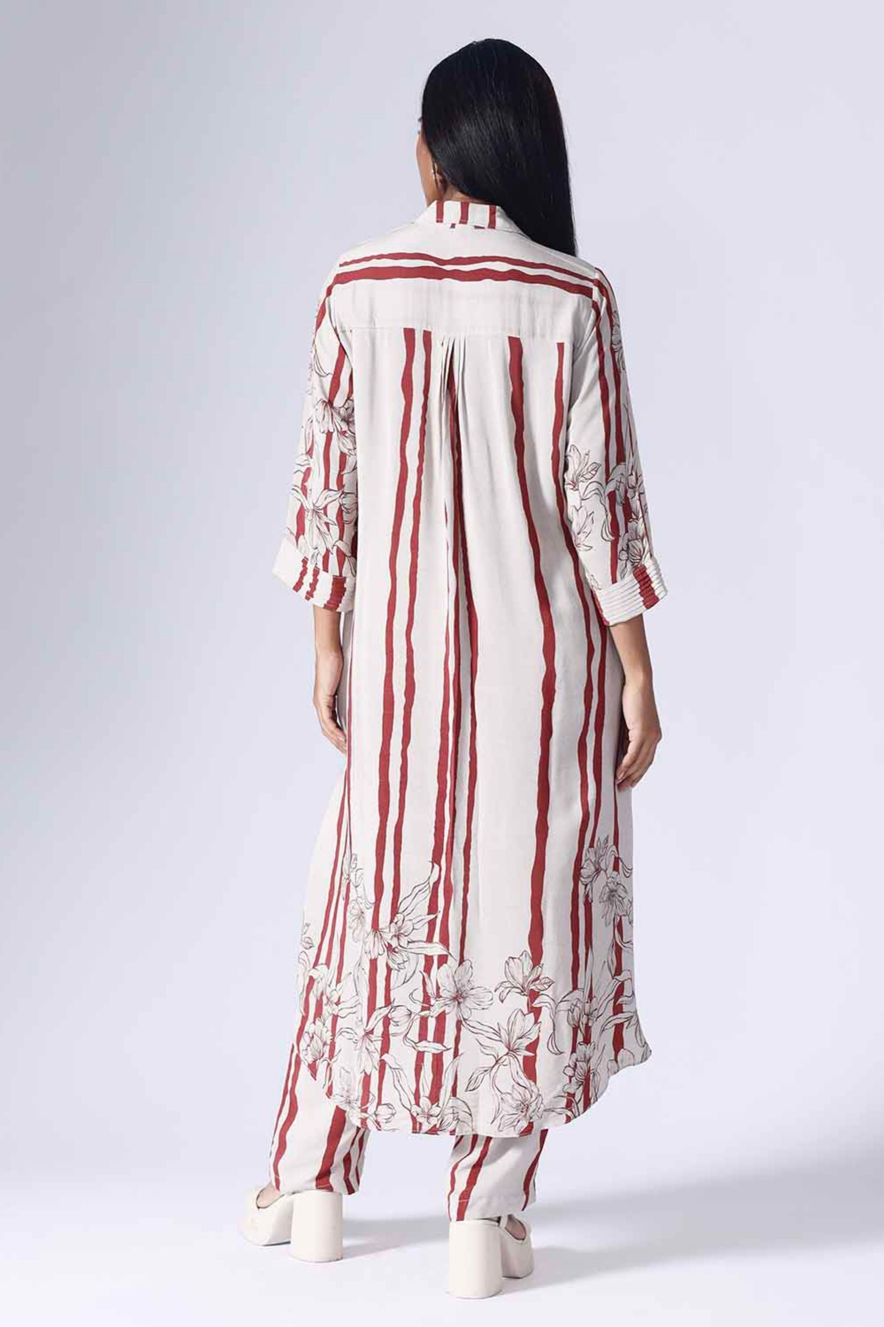 Floral Stripe Long Co-Ord Set