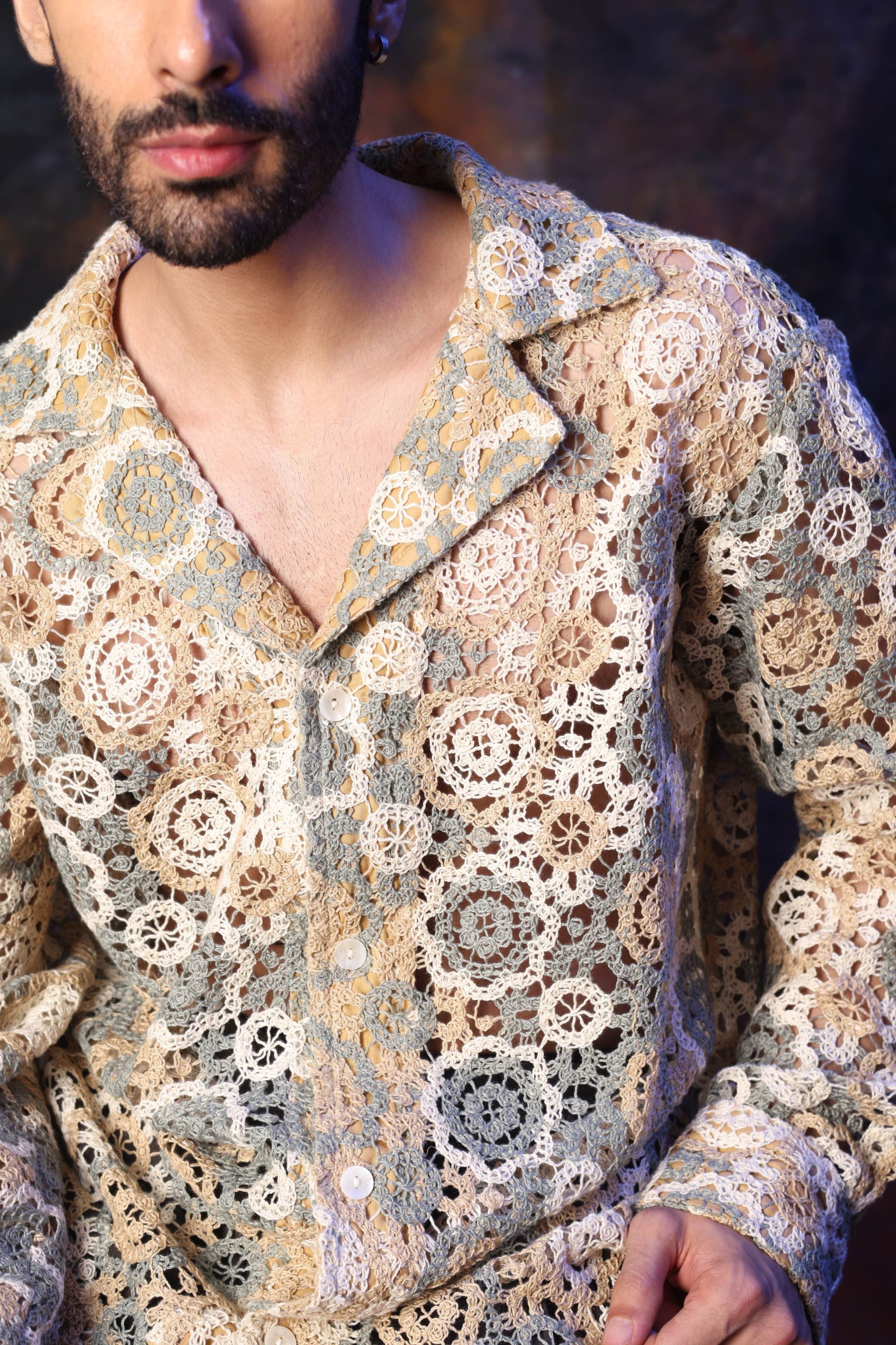 Cream Crochet Shirt