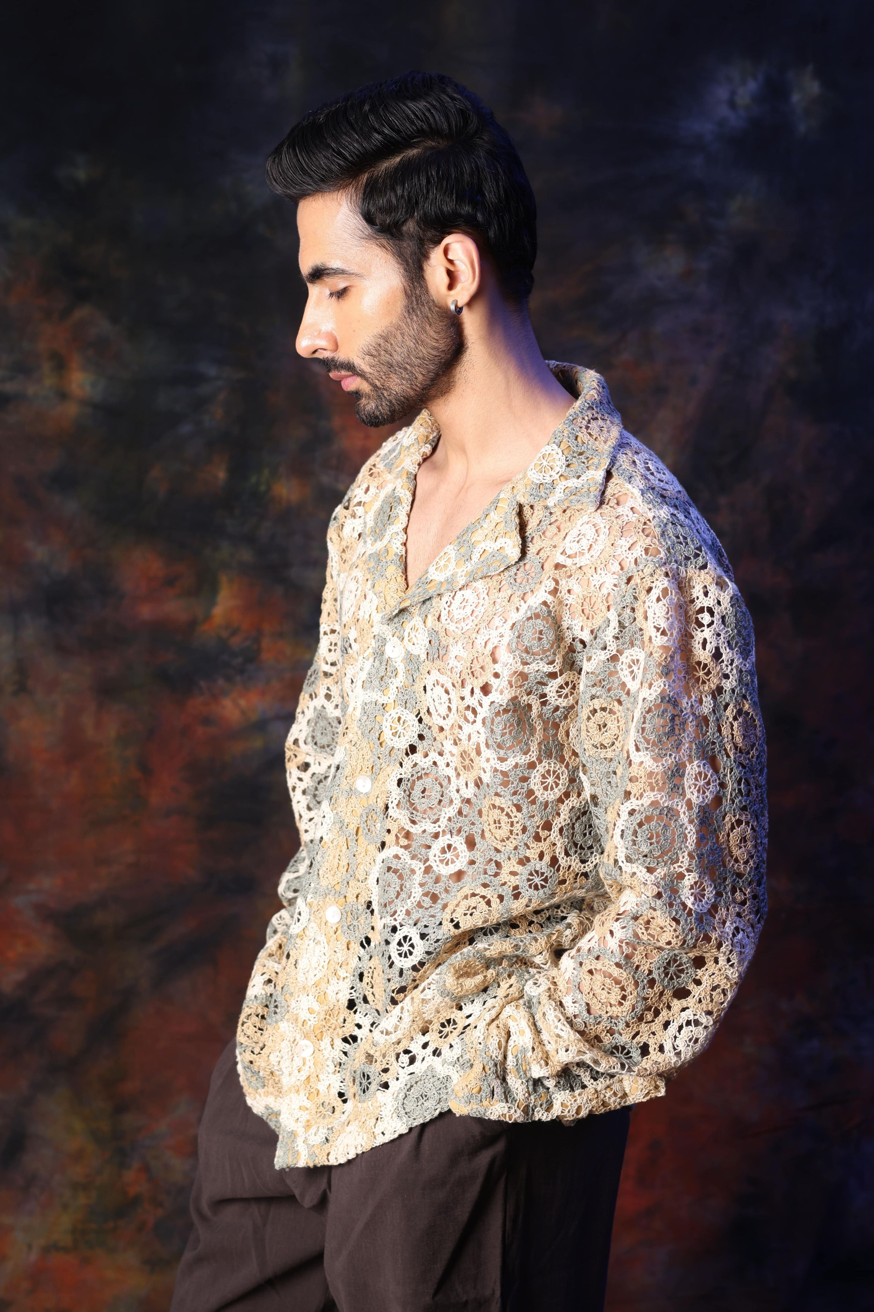 Cream Crochet Shirt