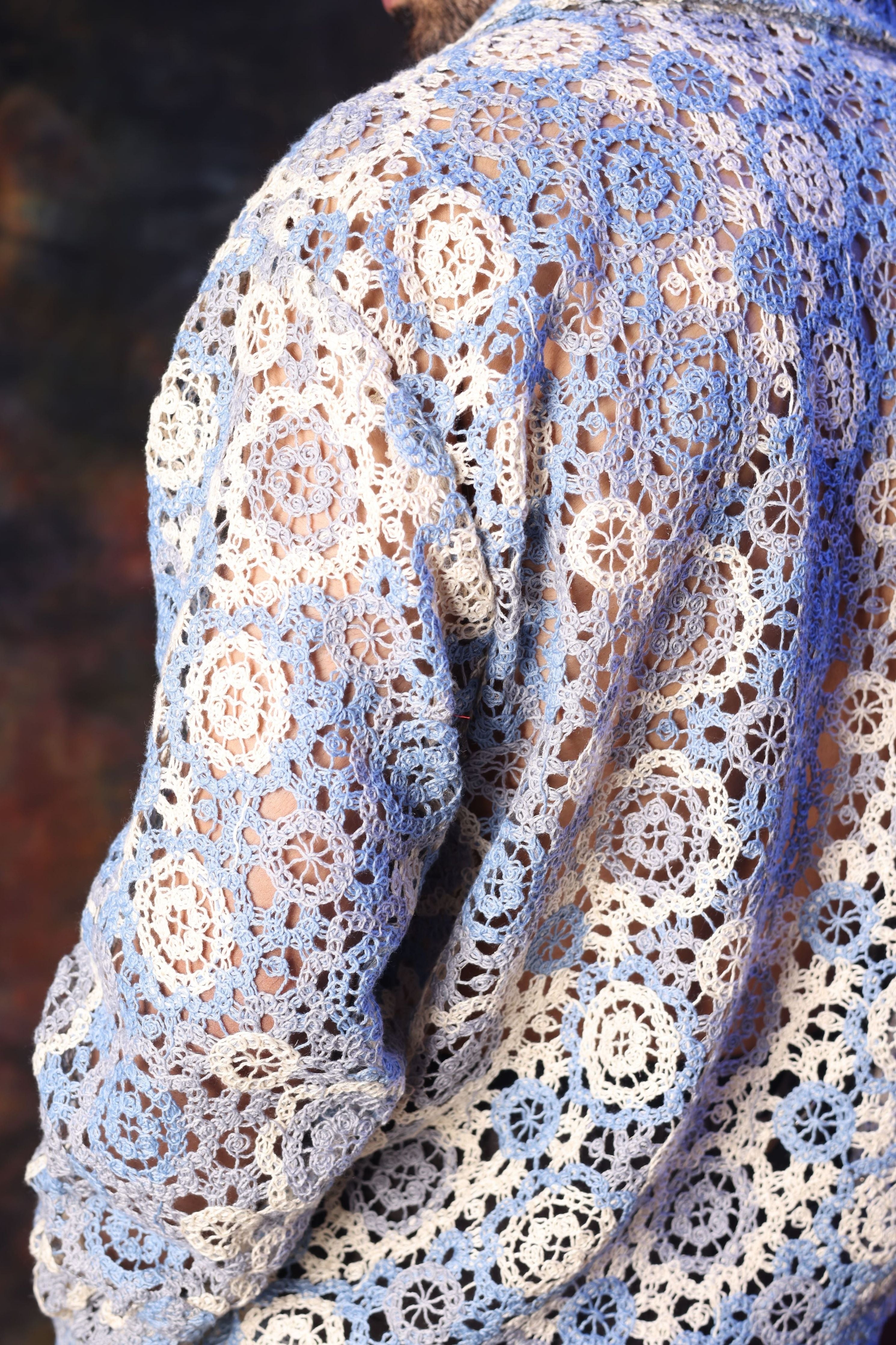 Blue Crochet Shirt