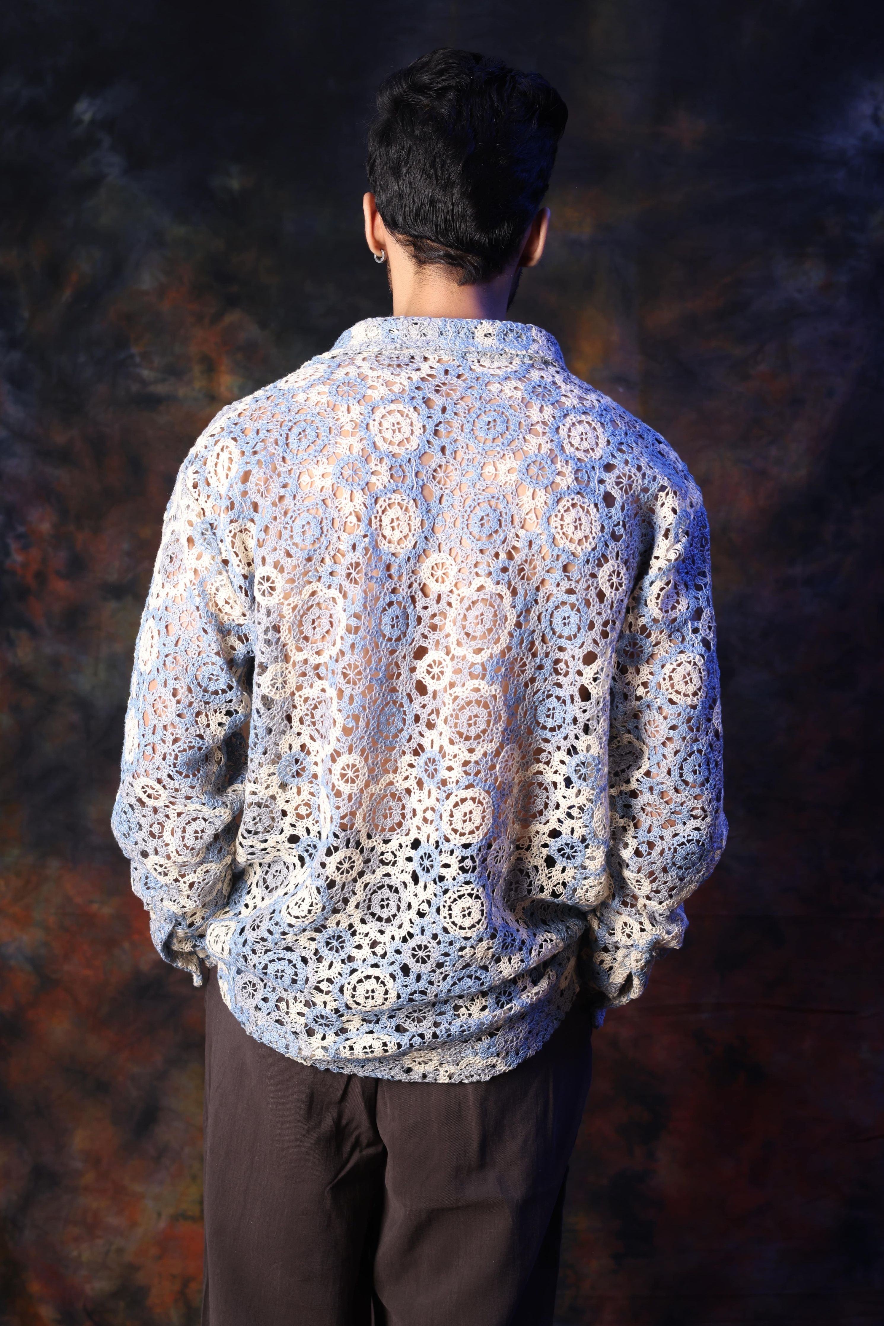Blue Crochet Shirt