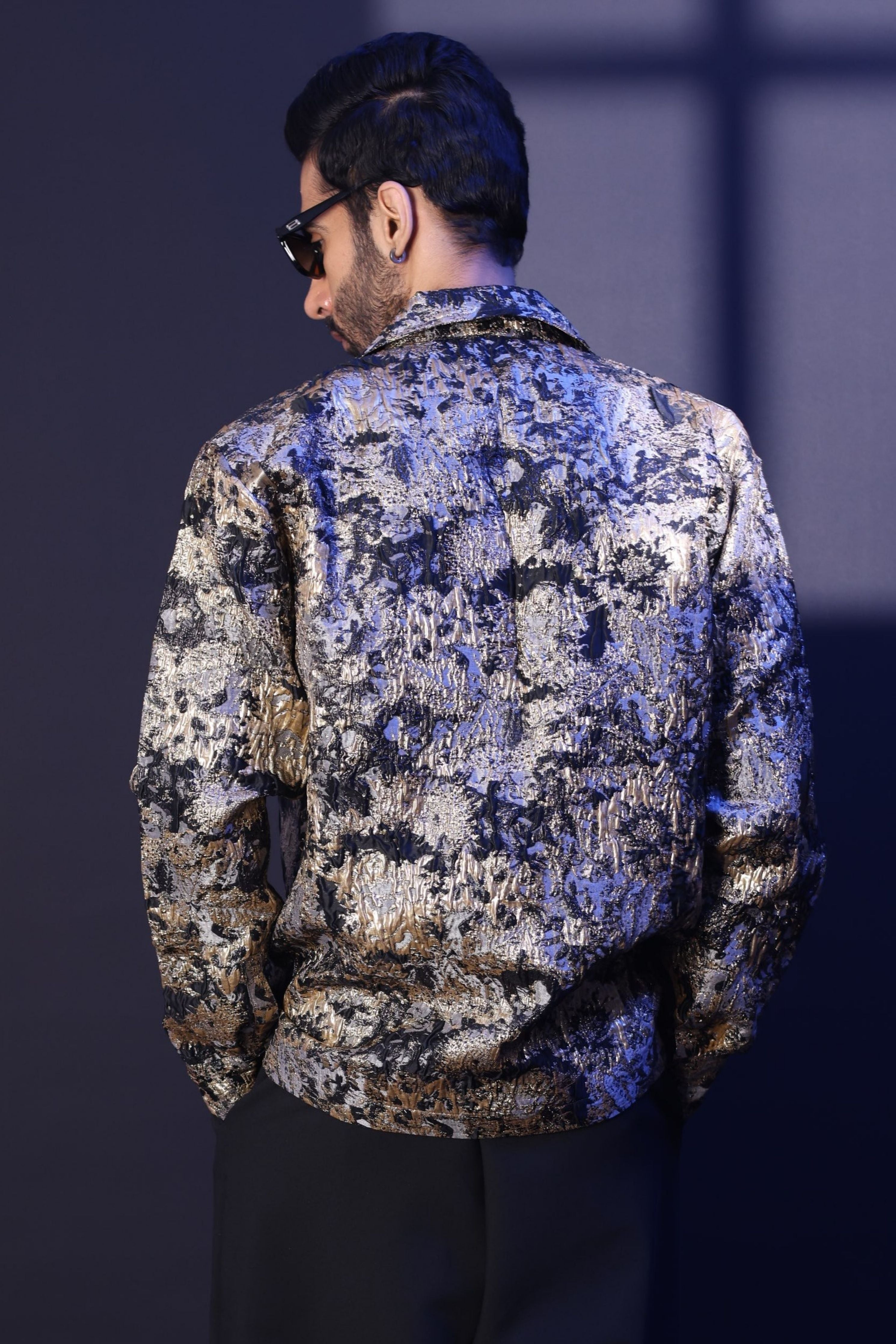 Gold Embossed Jacquard Shirt