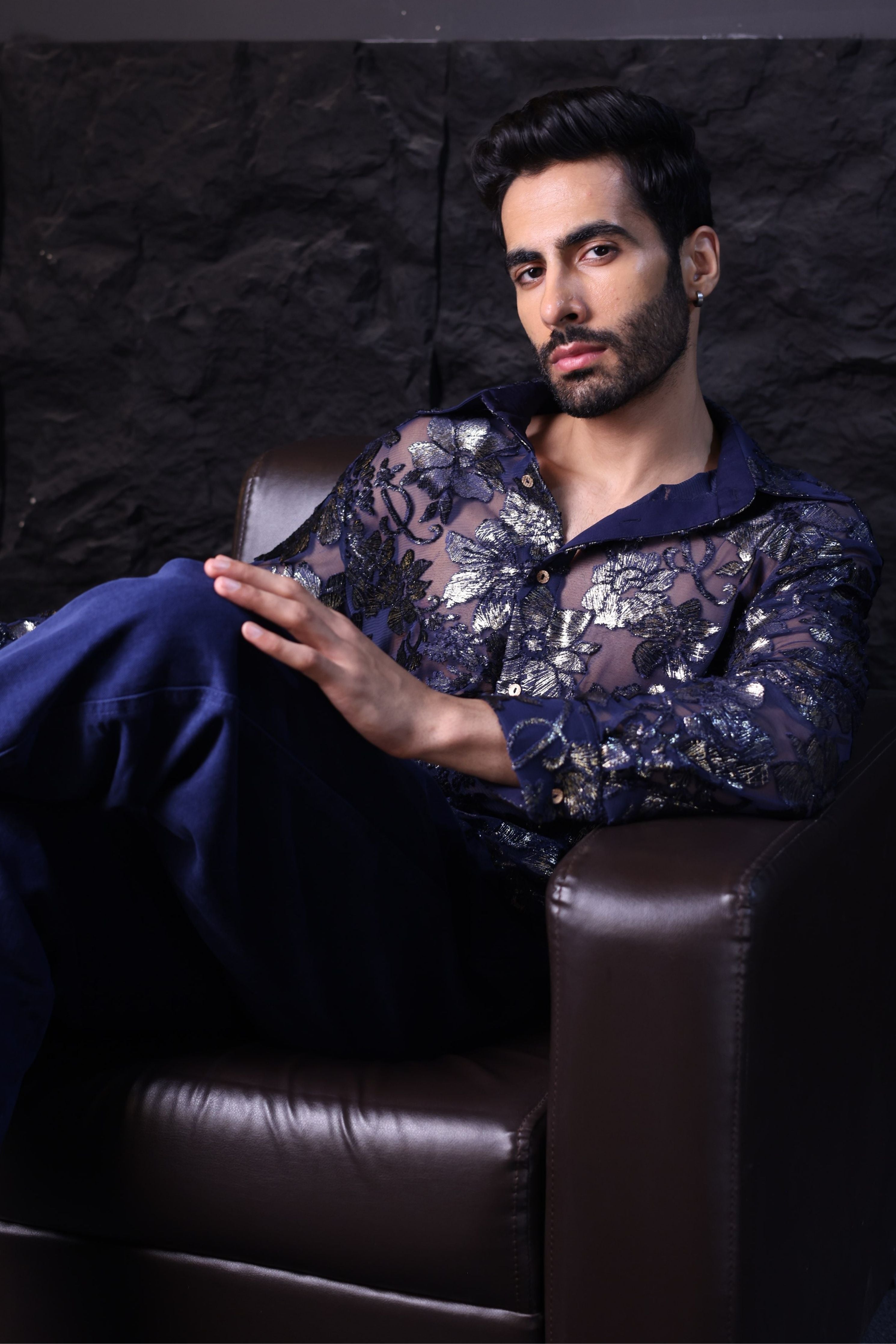 Blue Velevt Shirt