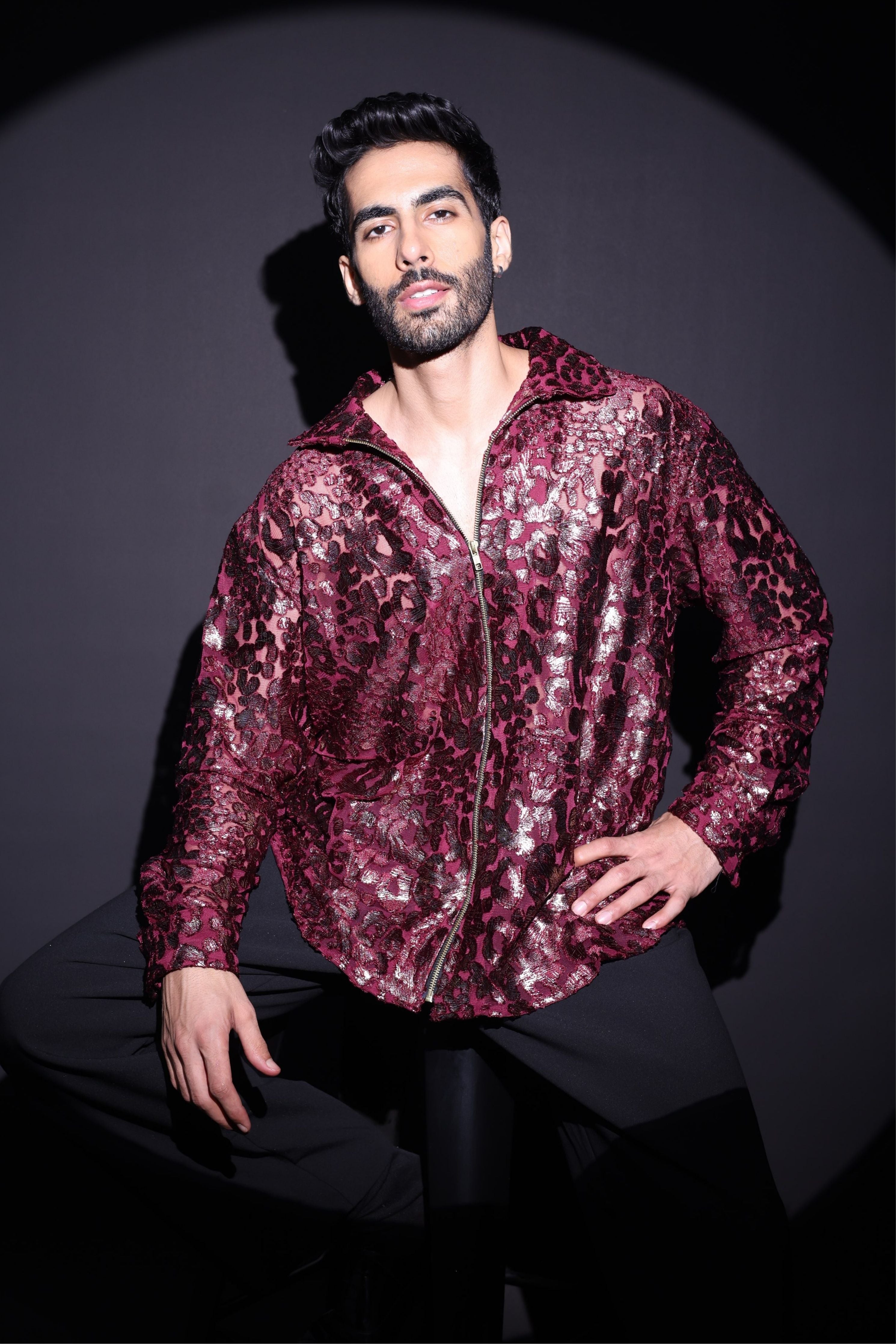 Maroon Velevt Shirt