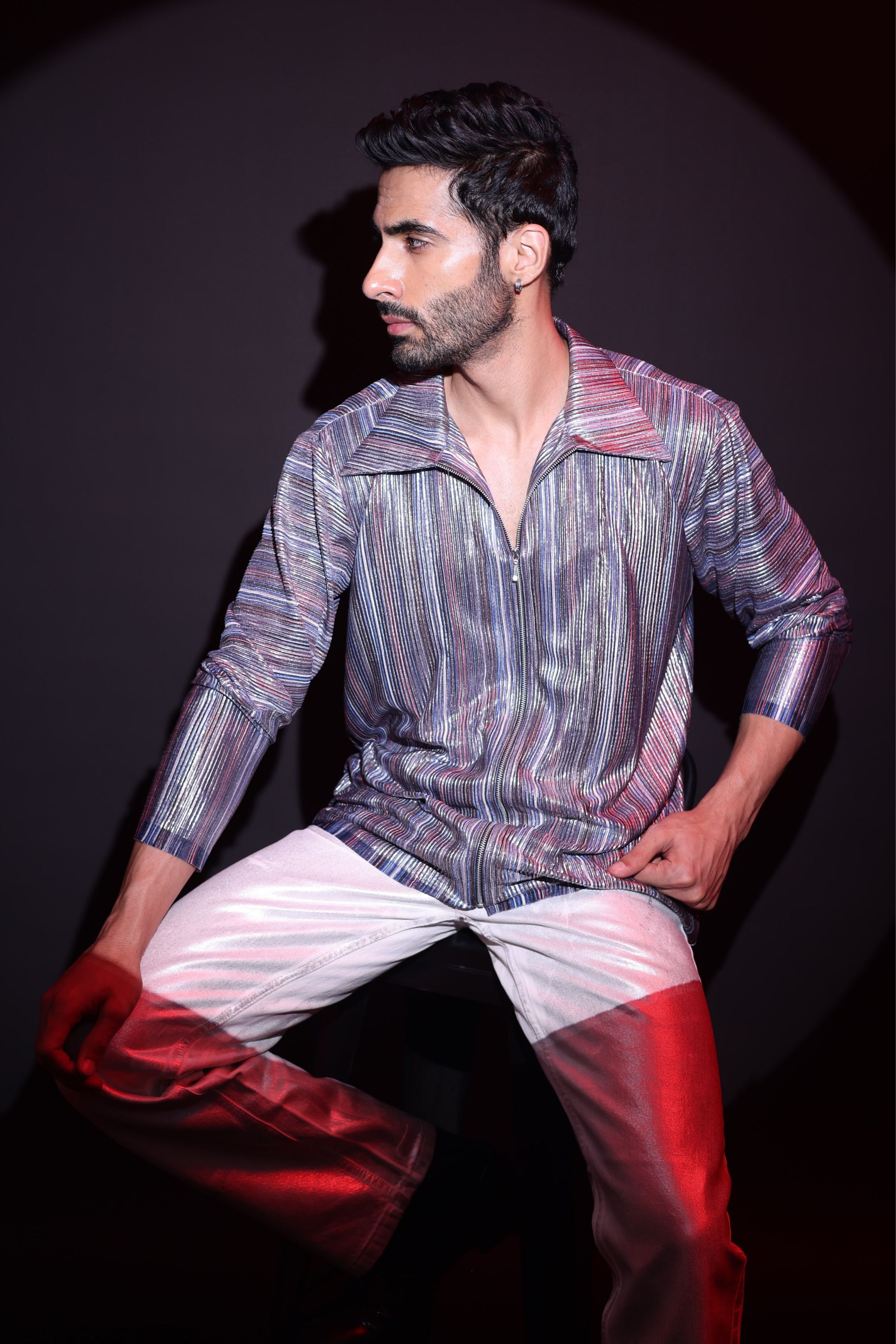 Blue Satin Shirt
