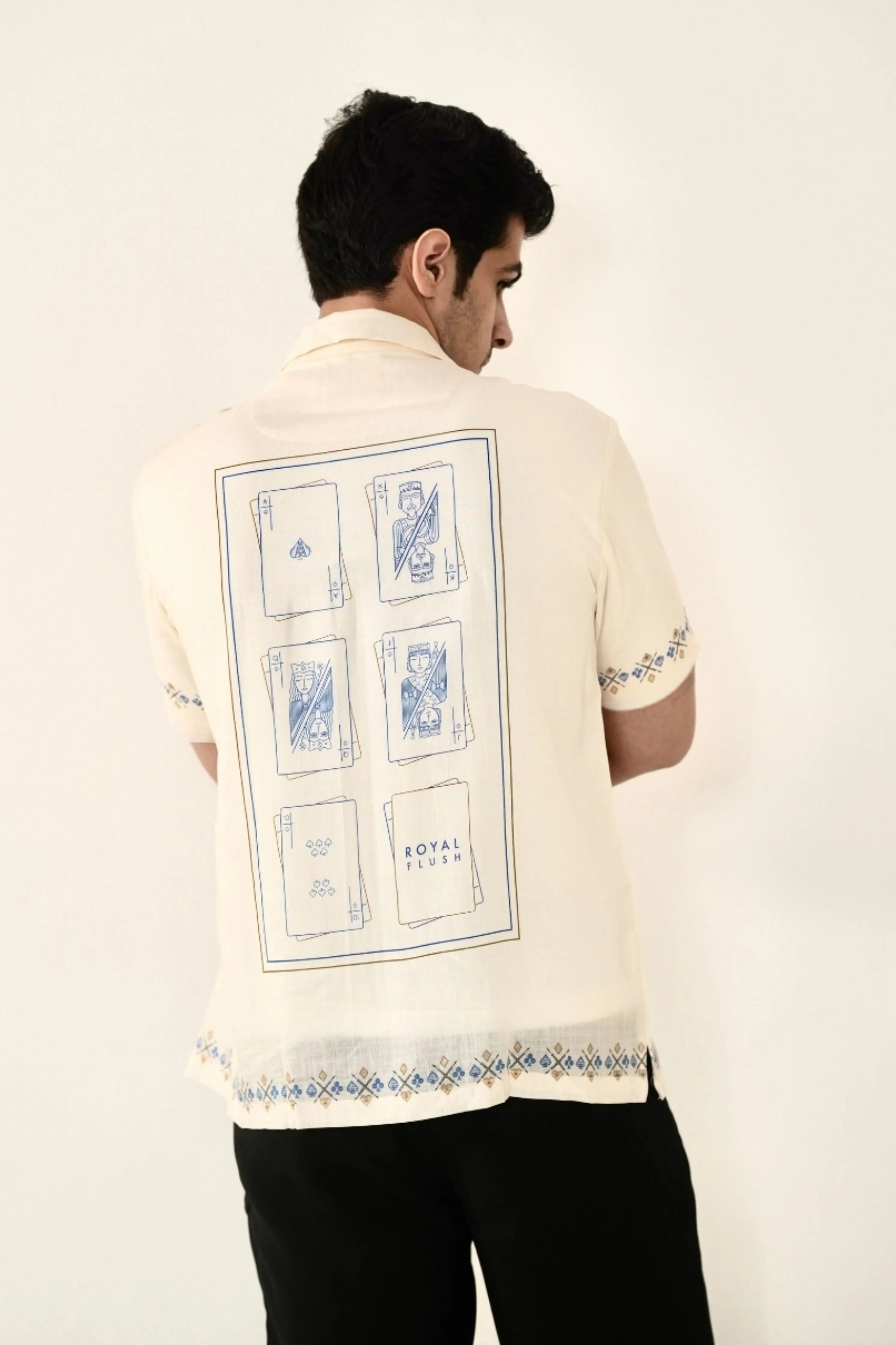 Beige Monte Carlo Cuban Collar Shirt