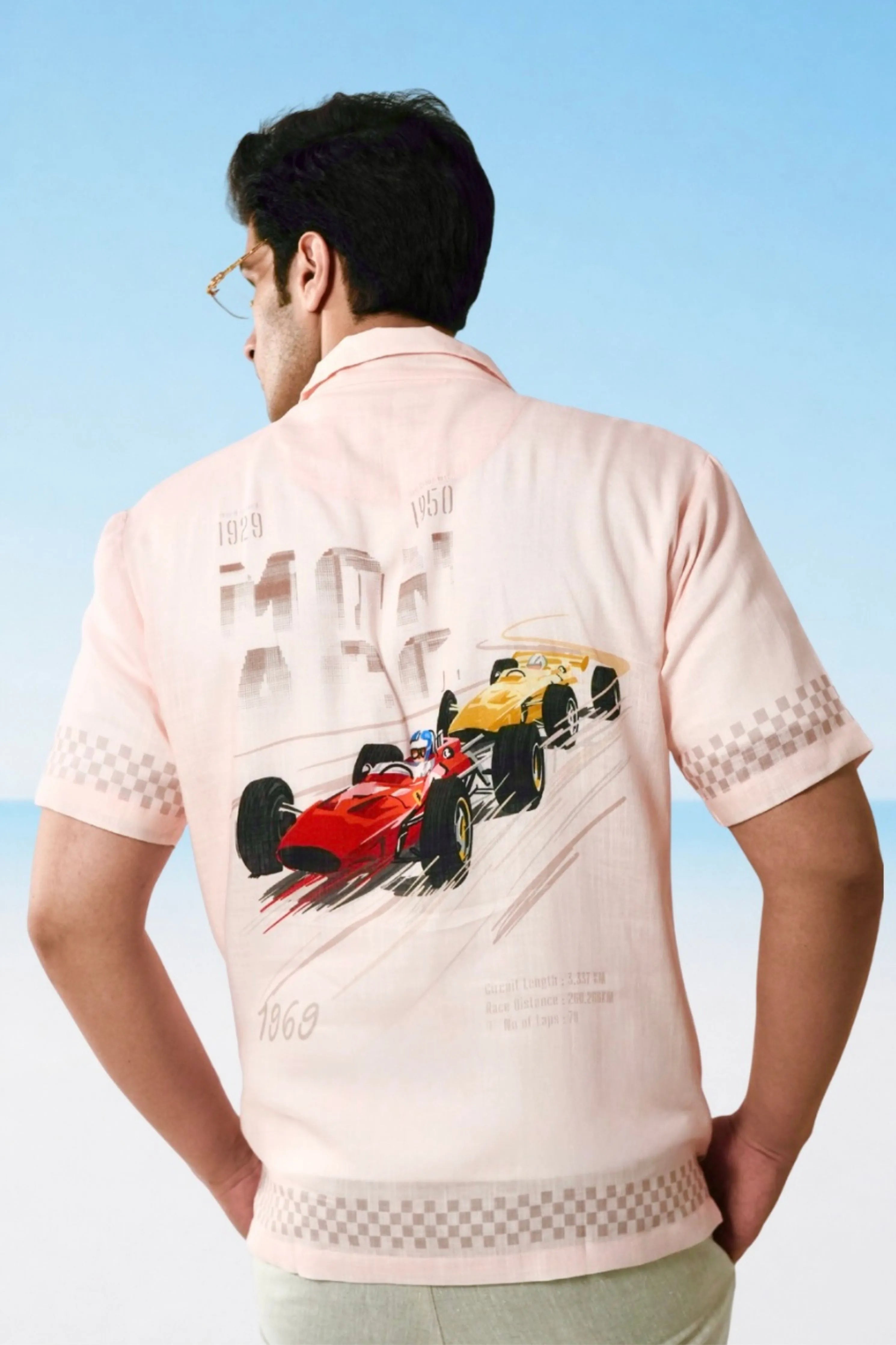 Peach Monaco Cuban Collar Shirt
