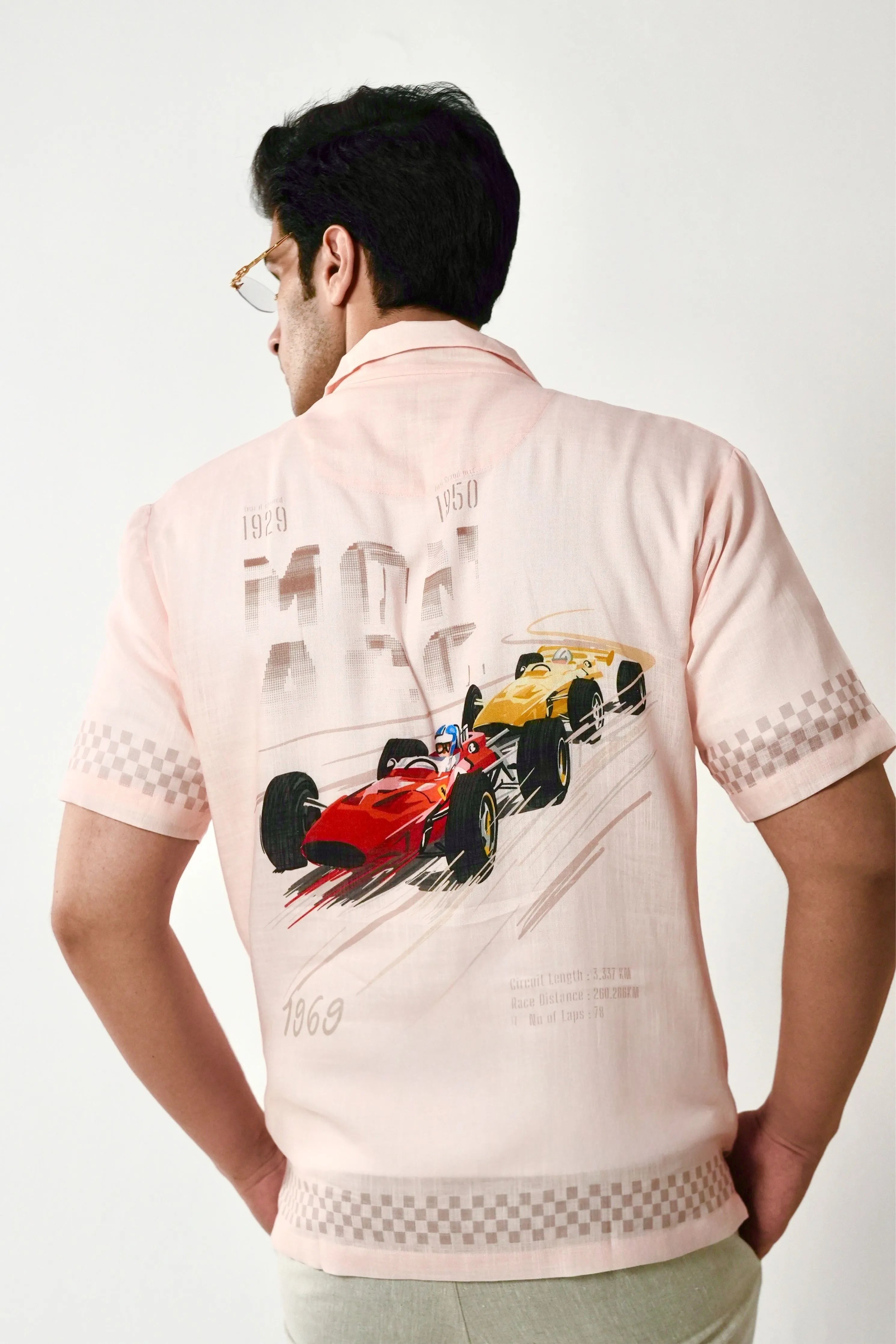 Peach Monaco Cuban Collar Shirt