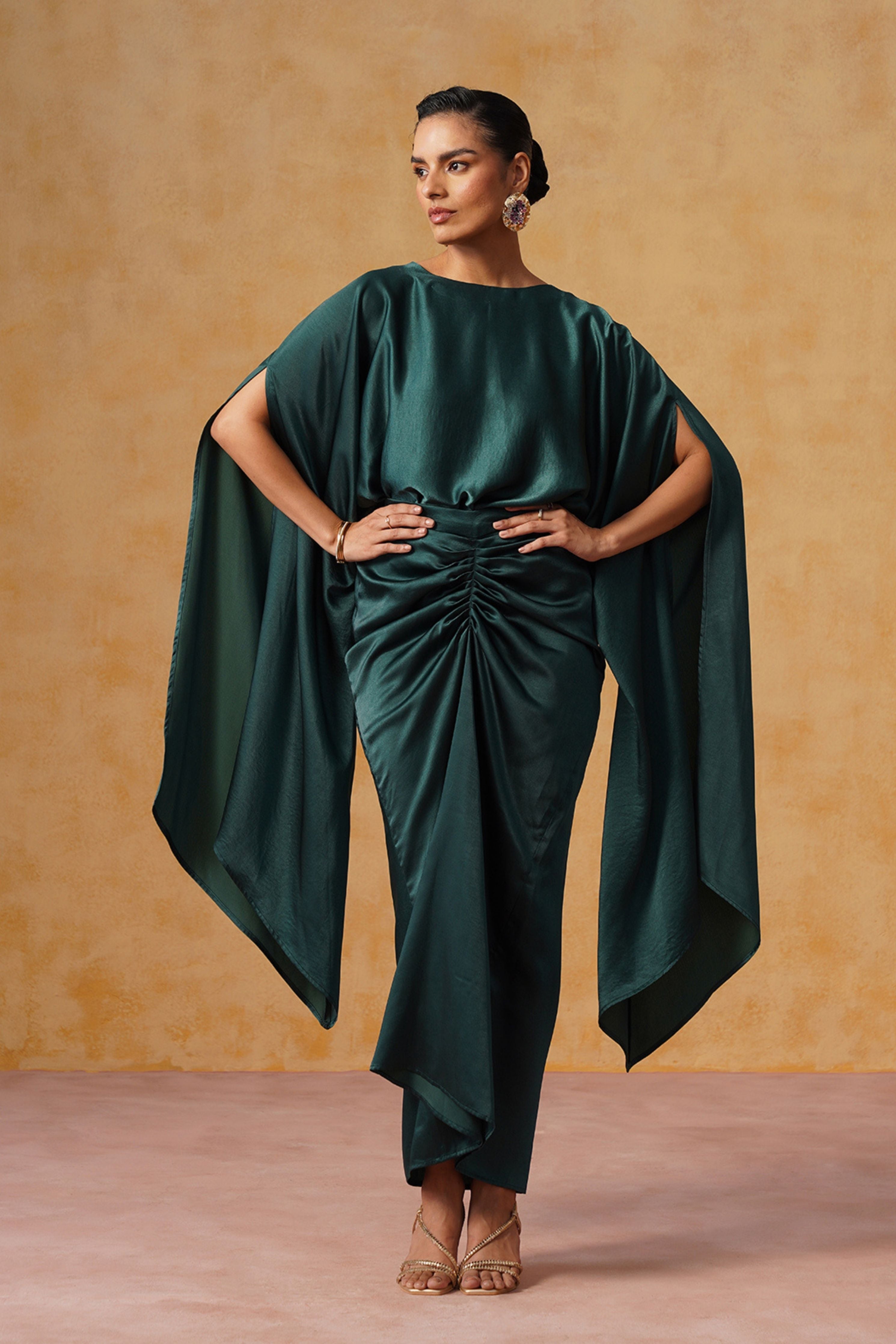 Dira Bottle Green Skirt Co-ord Set