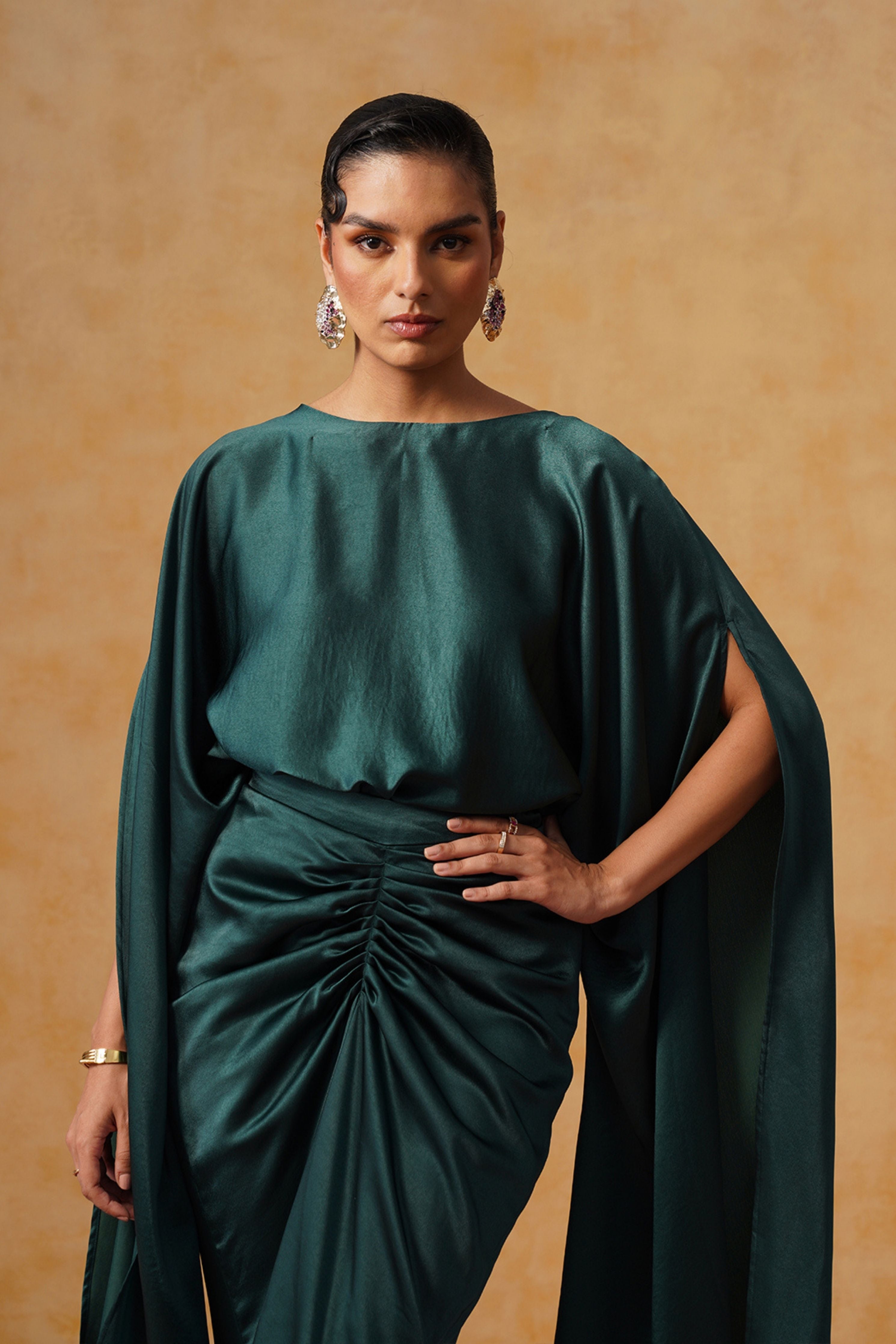 Dira Bottle Green Skirt Co-ord Set