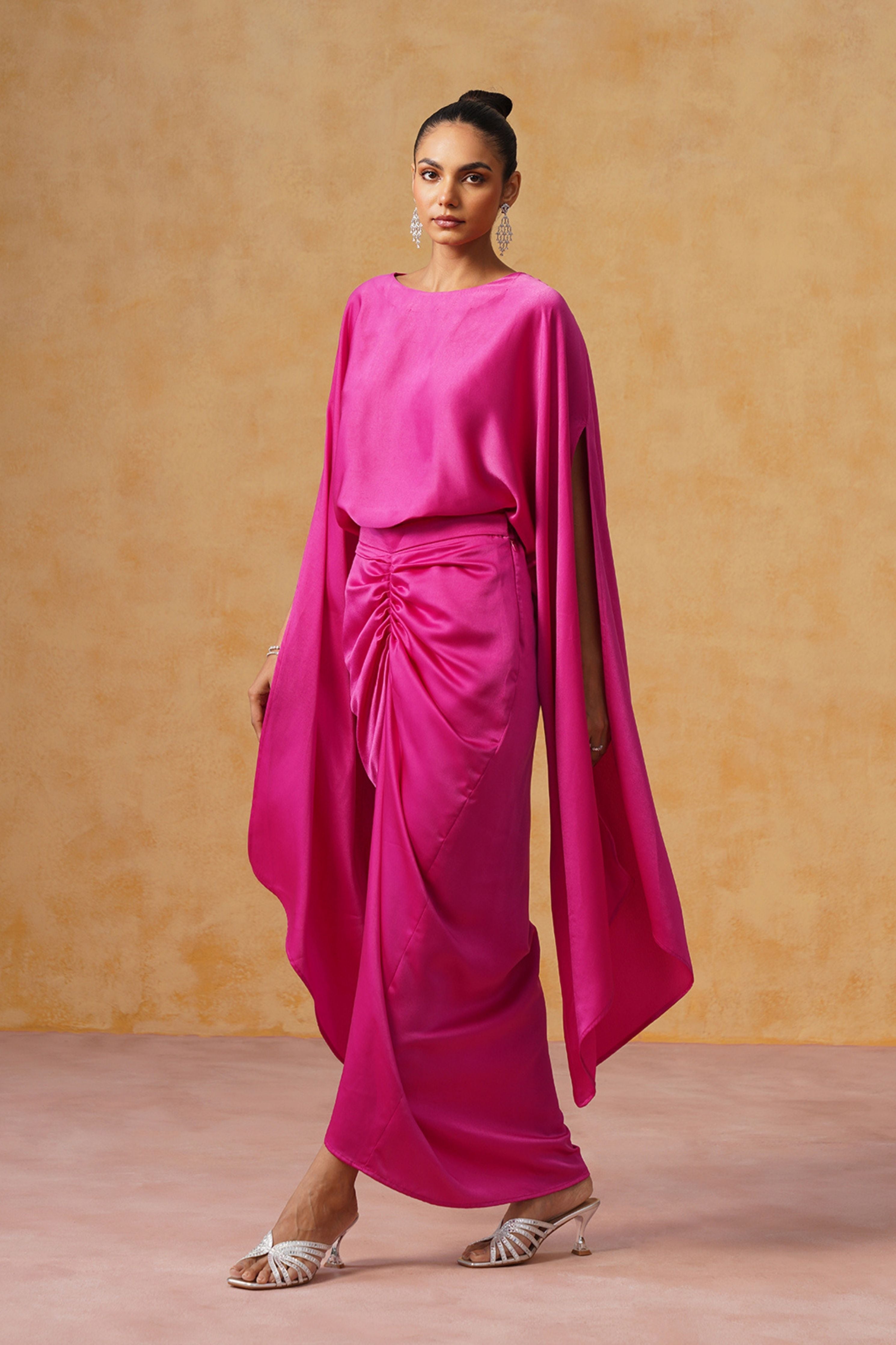 Dira Fuschia Skirt Co-ord Set