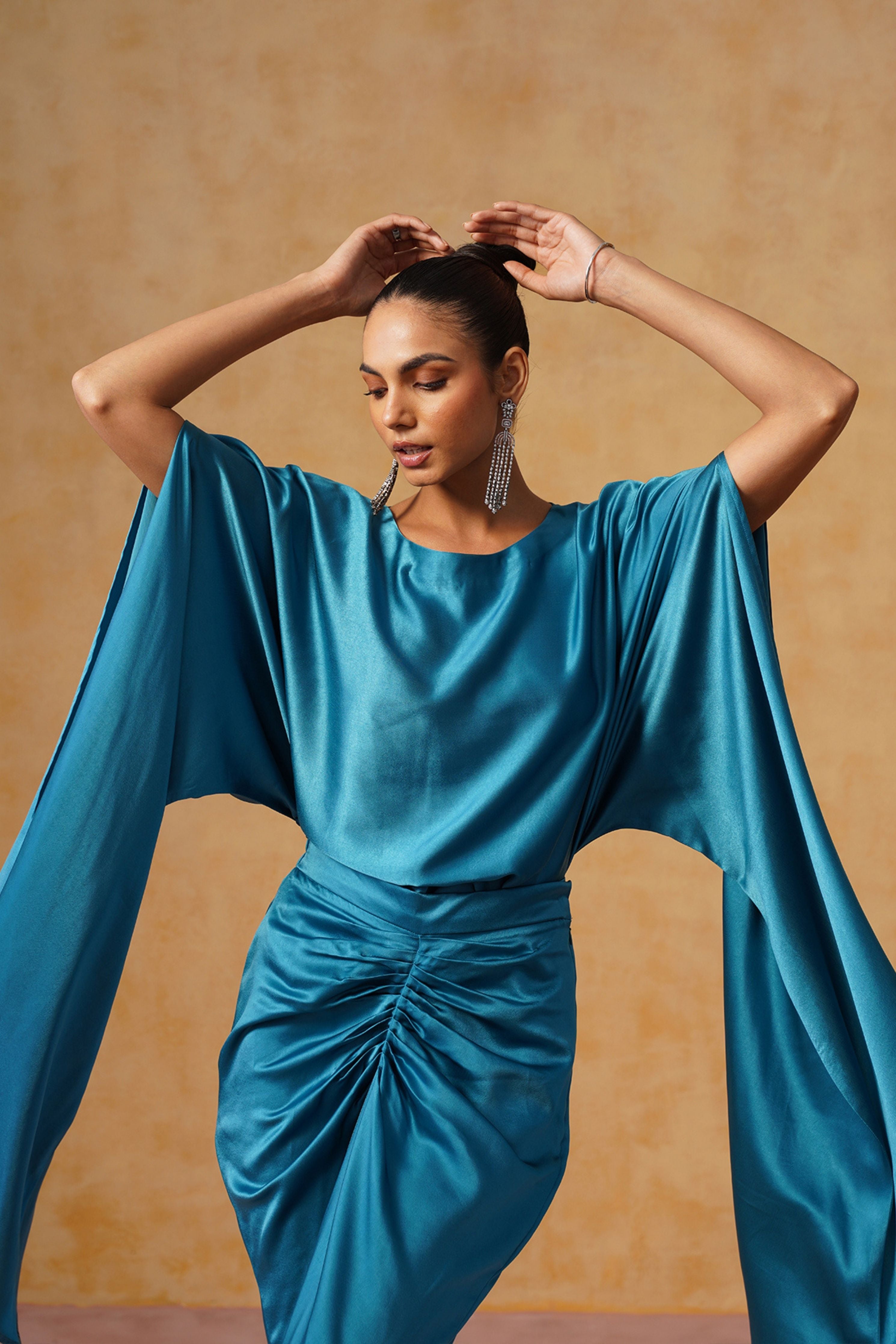 Dira Teal Skirt Co-ord Set