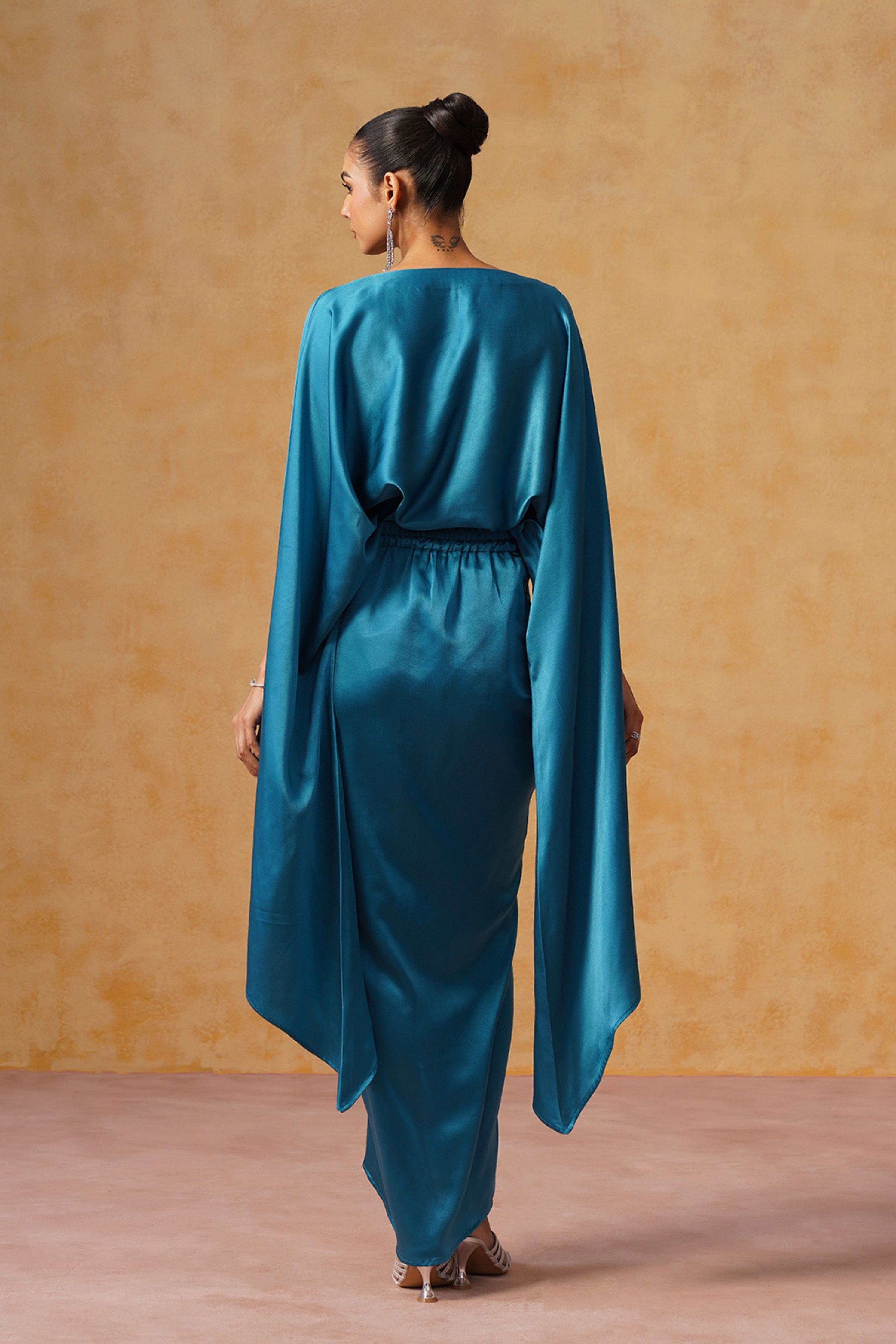 Dira Teal Skirt Co-ord Set