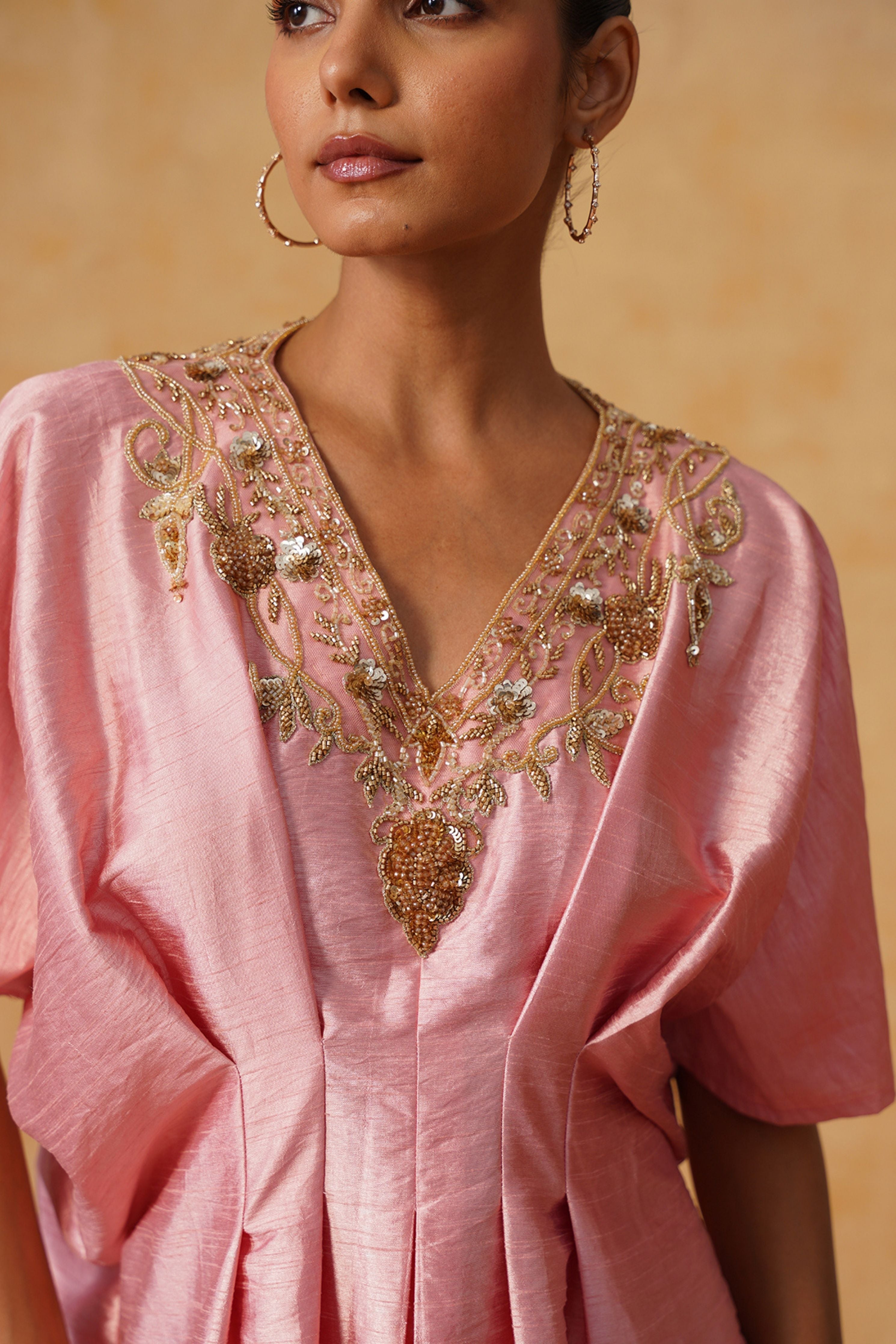 Reva Baby Pink Kaftan Dress
