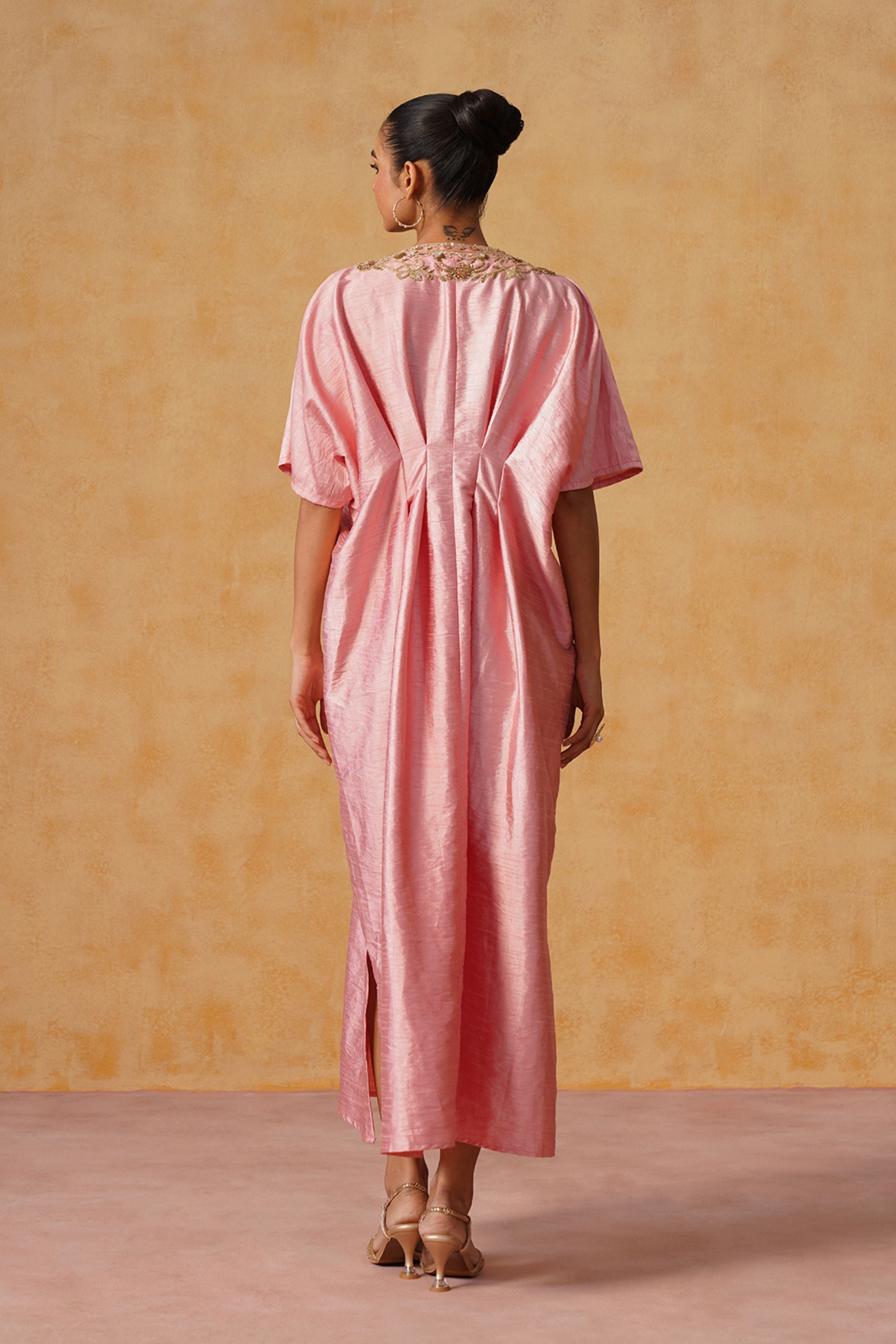 Reva Baby Pink Kaftan Dress