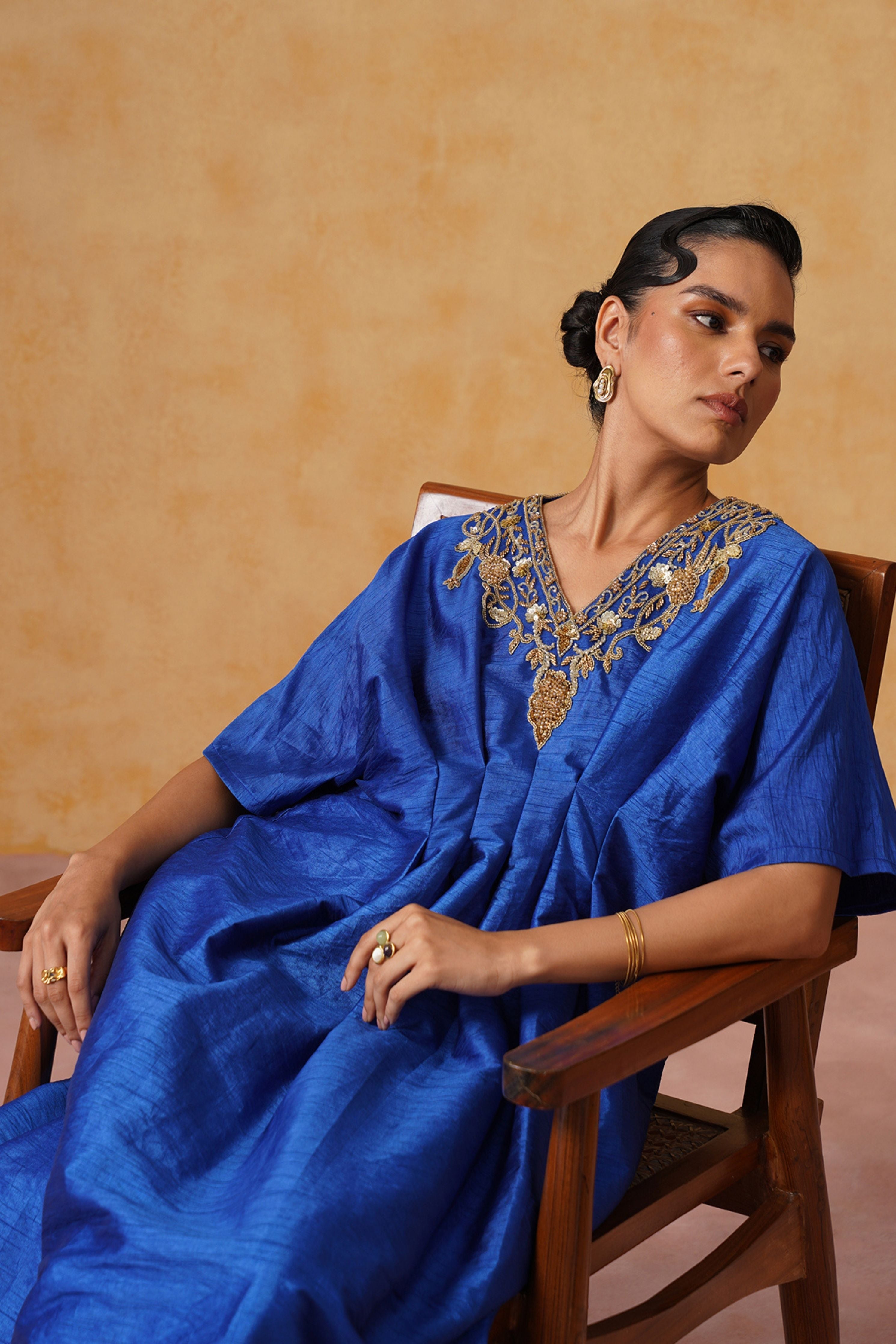Reva Royal Blue Kaftan Dress