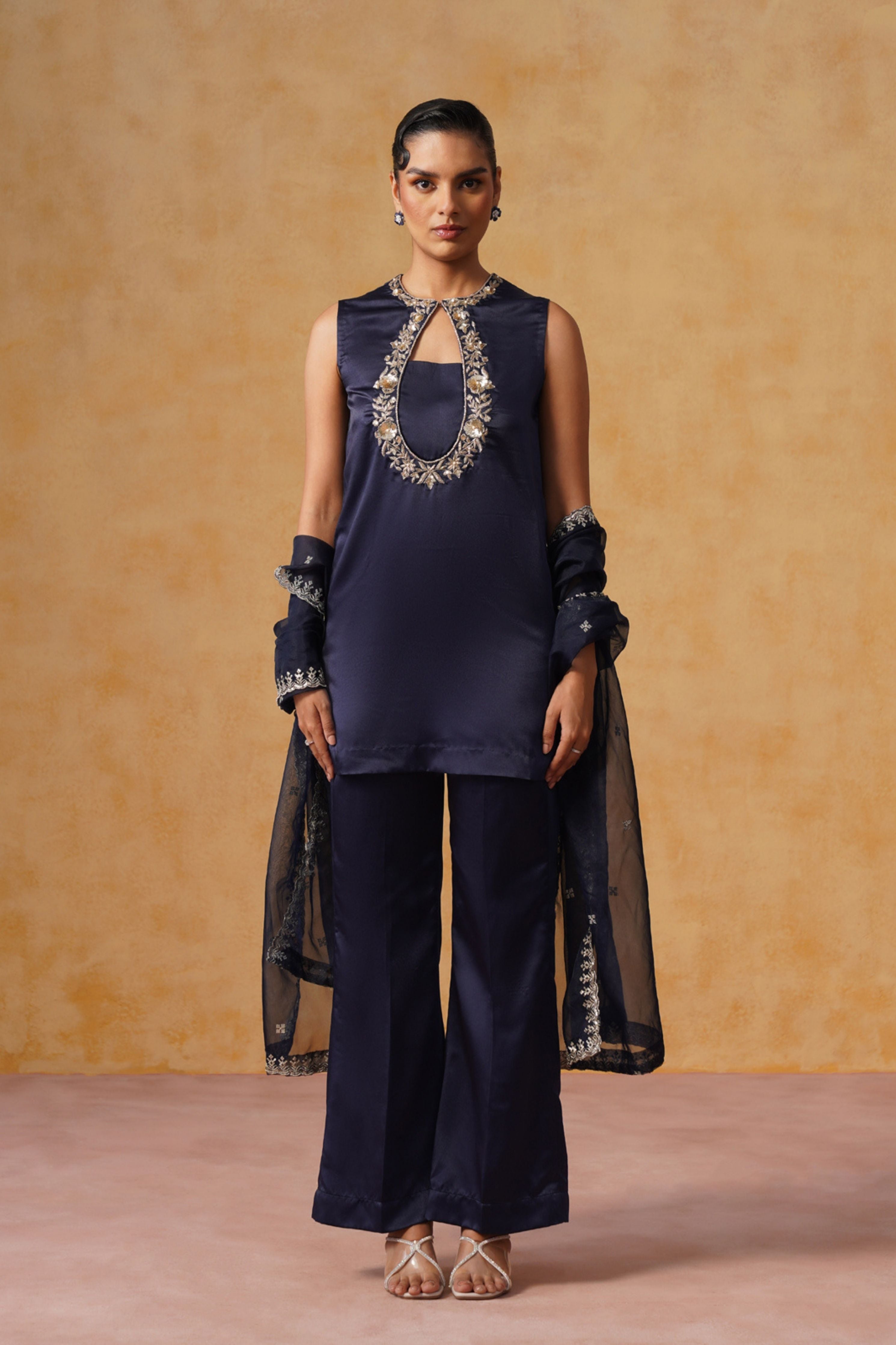 Sana Navy Blue Suit Set